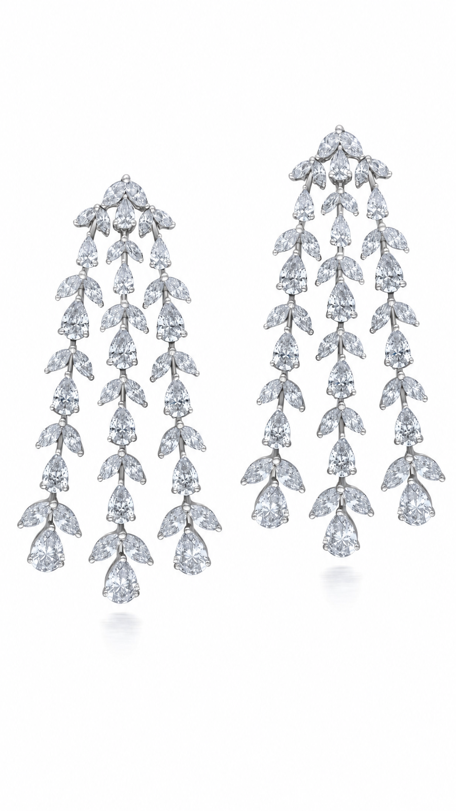 Diamond Cascade Fringe Statement Earrings