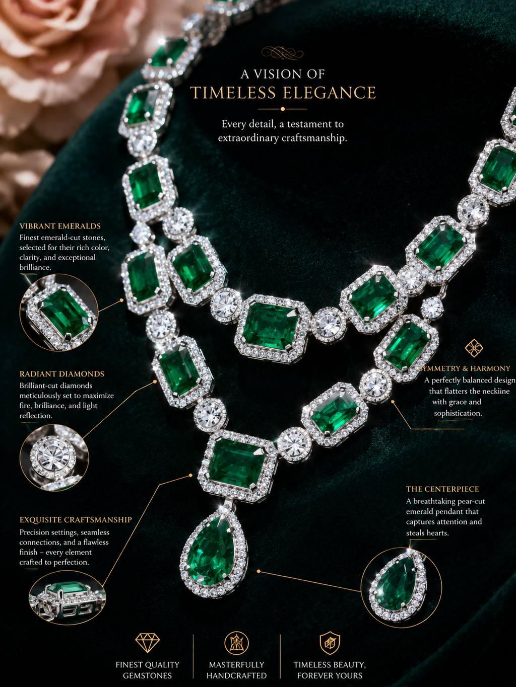 Emerald Royale Layered Diamond Necklace