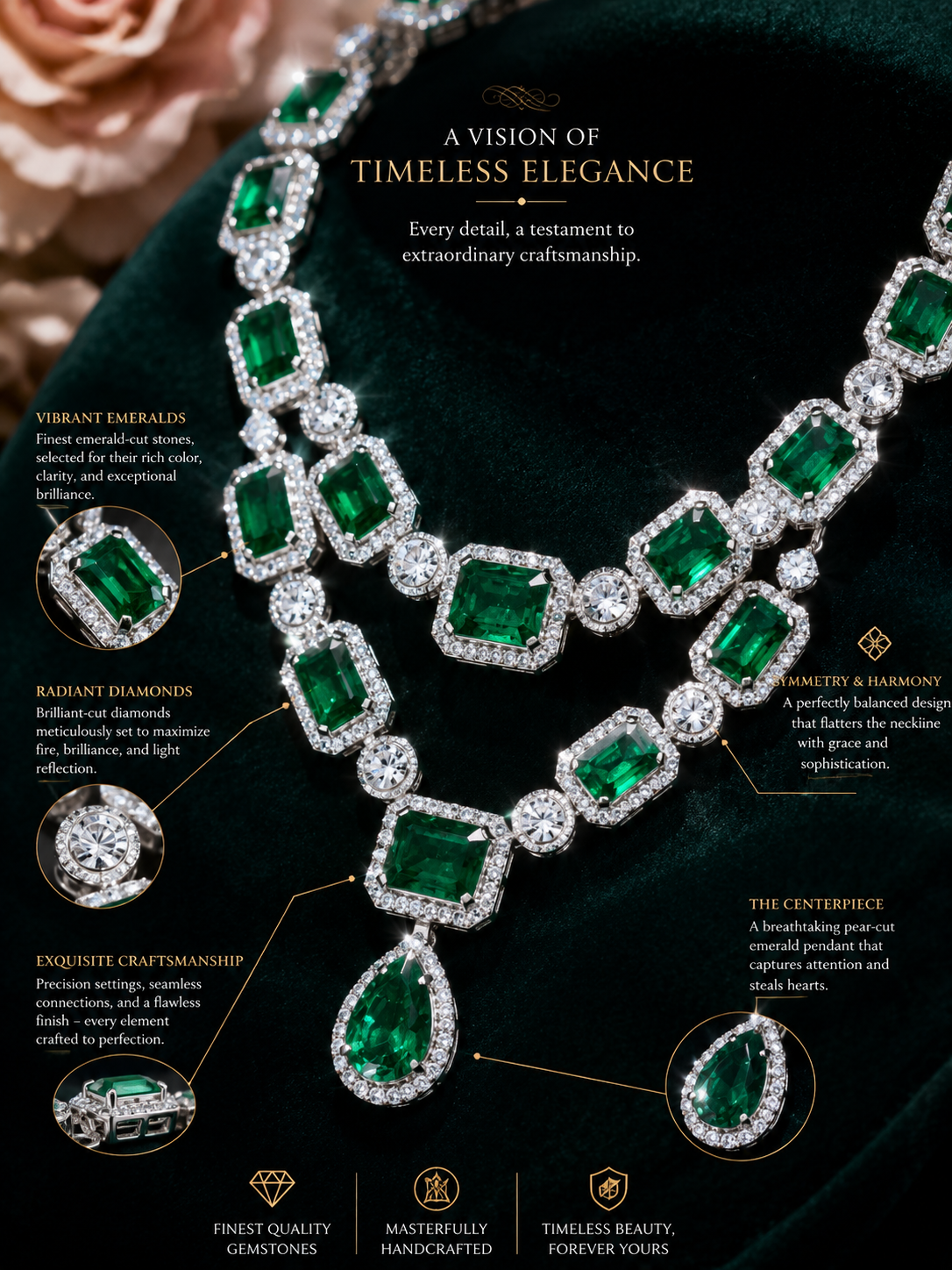 Emerald Royale Layered Diamond Necklace