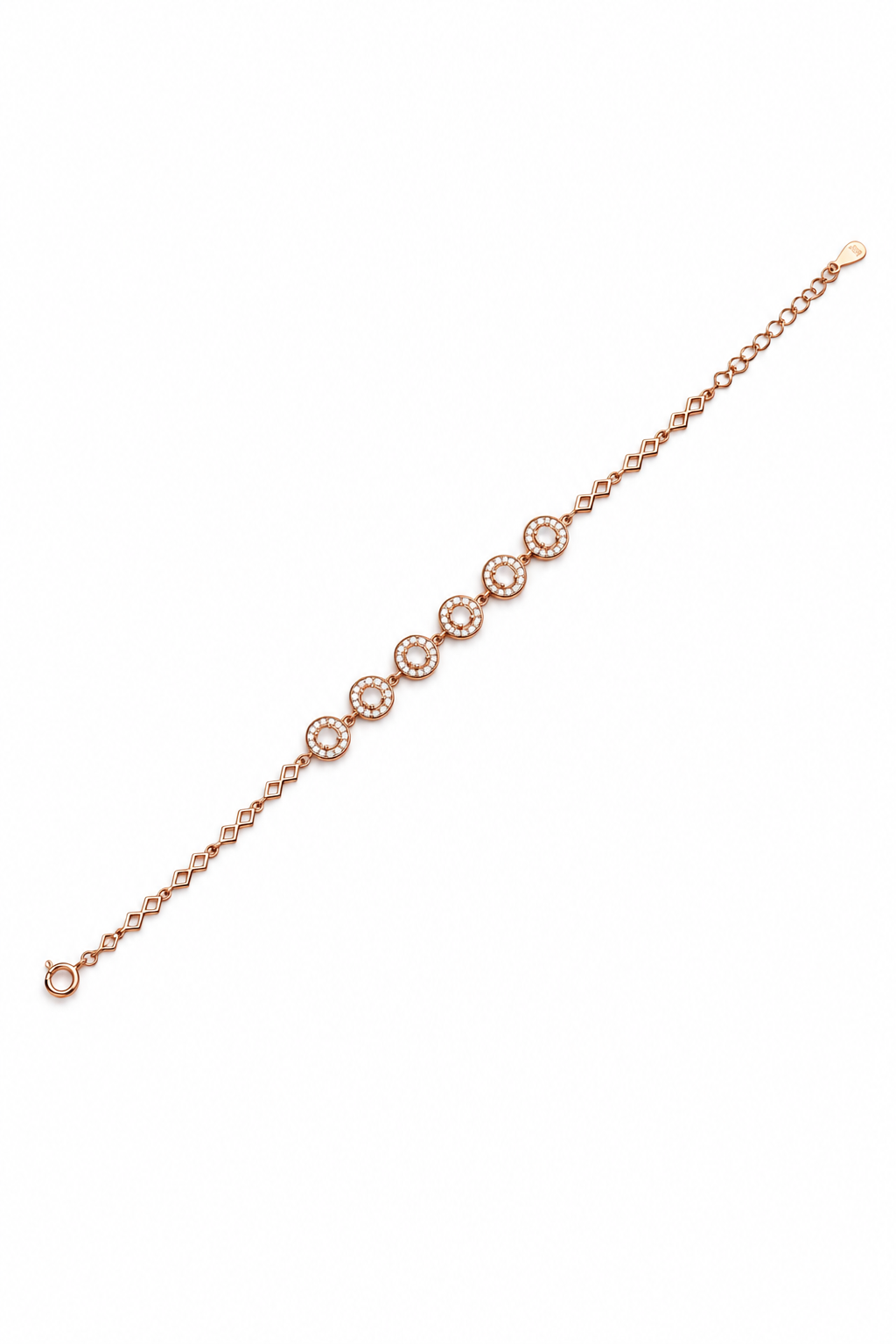 Rose Gold Halo Charm Bracelet