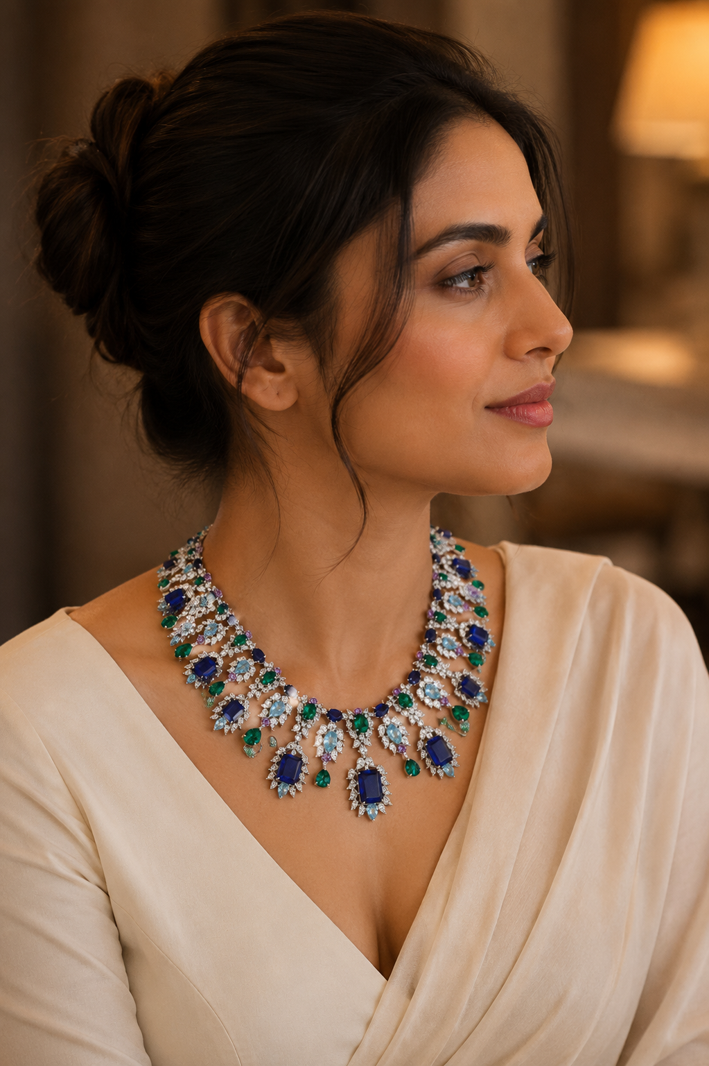 Royal Midnight Mosaic Statement Necklace