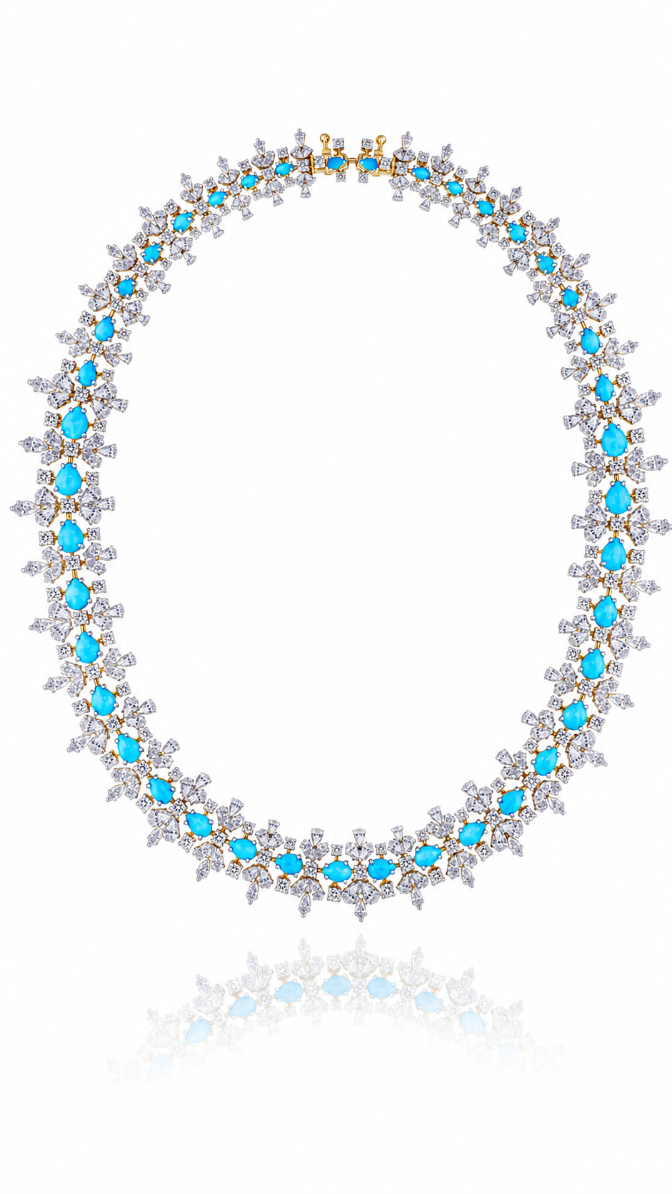 Celestial Turquoise Bloom Diamond Necklace