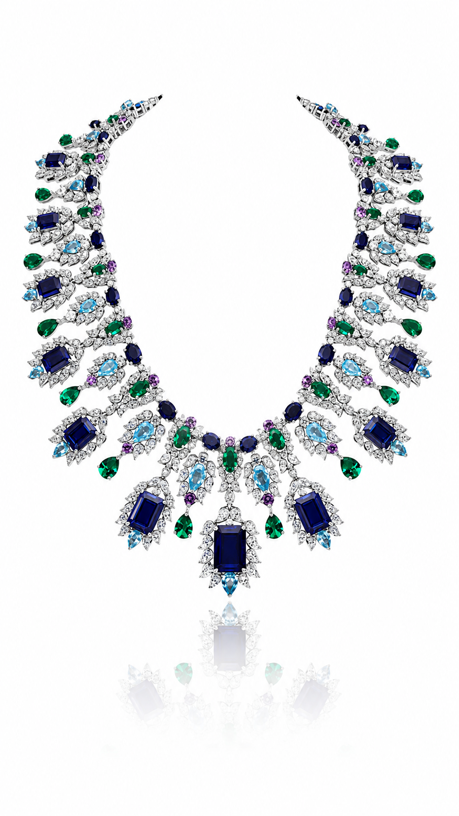 Royal Midnight Mosaic Statement Necklace