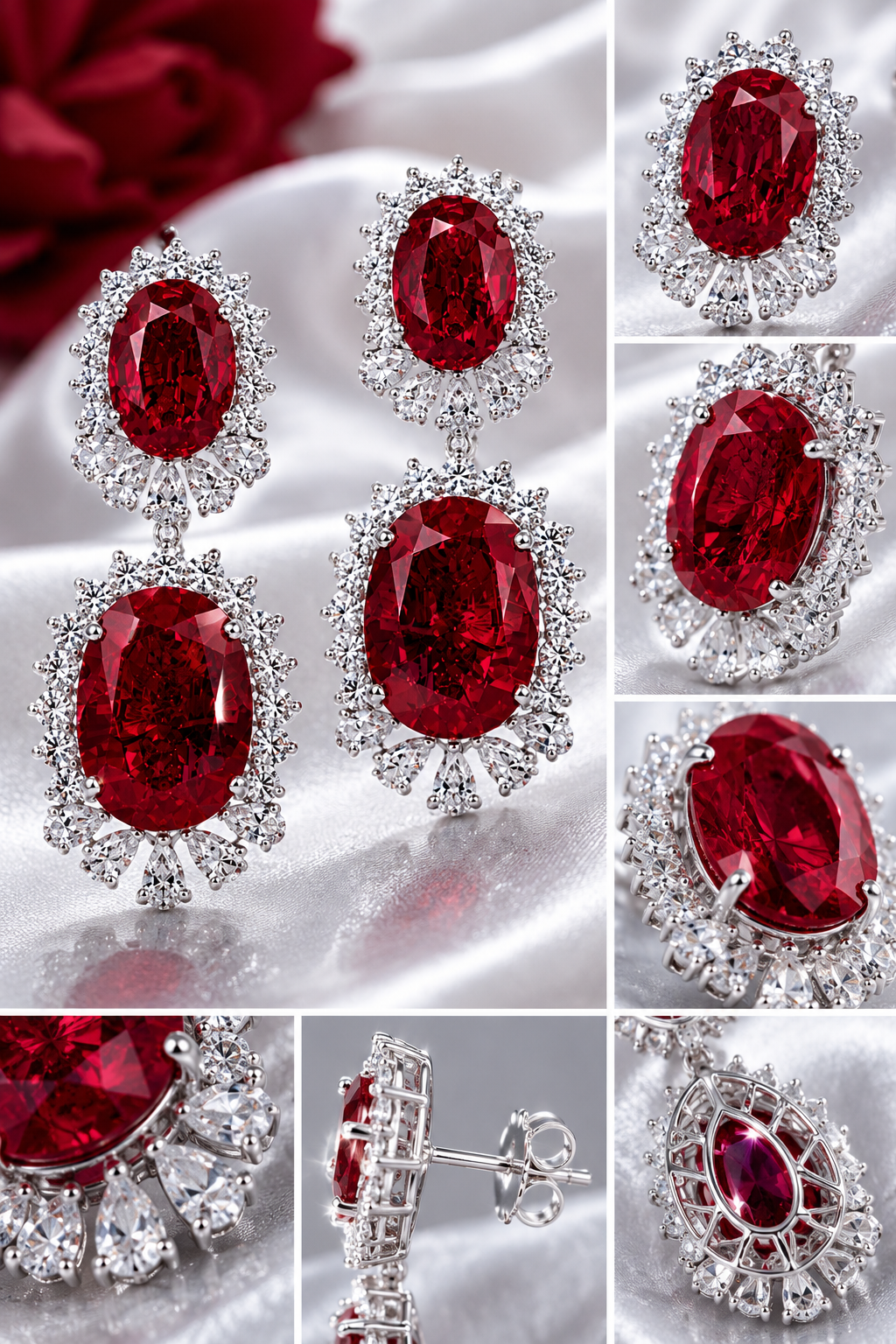 Crimson Royale Double Drop Earrings