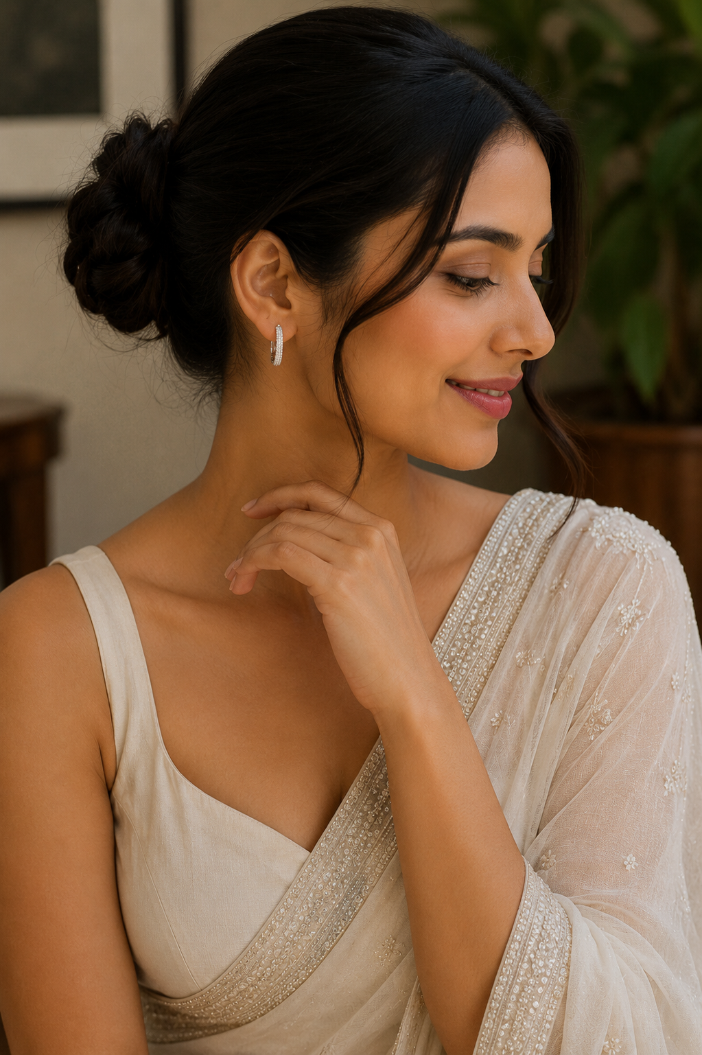 Sparkling Crystal Hoop Earrings for Women – Silver & Gold Finish