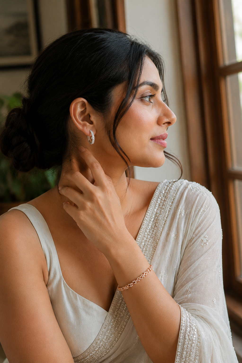 Sparkling Crystal Hoop Earrings for Women – Silver & Gold Finish