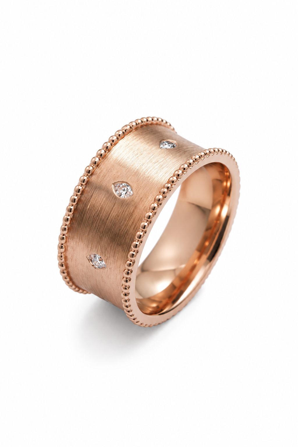Rose Gold Satin Finish Statement Ring