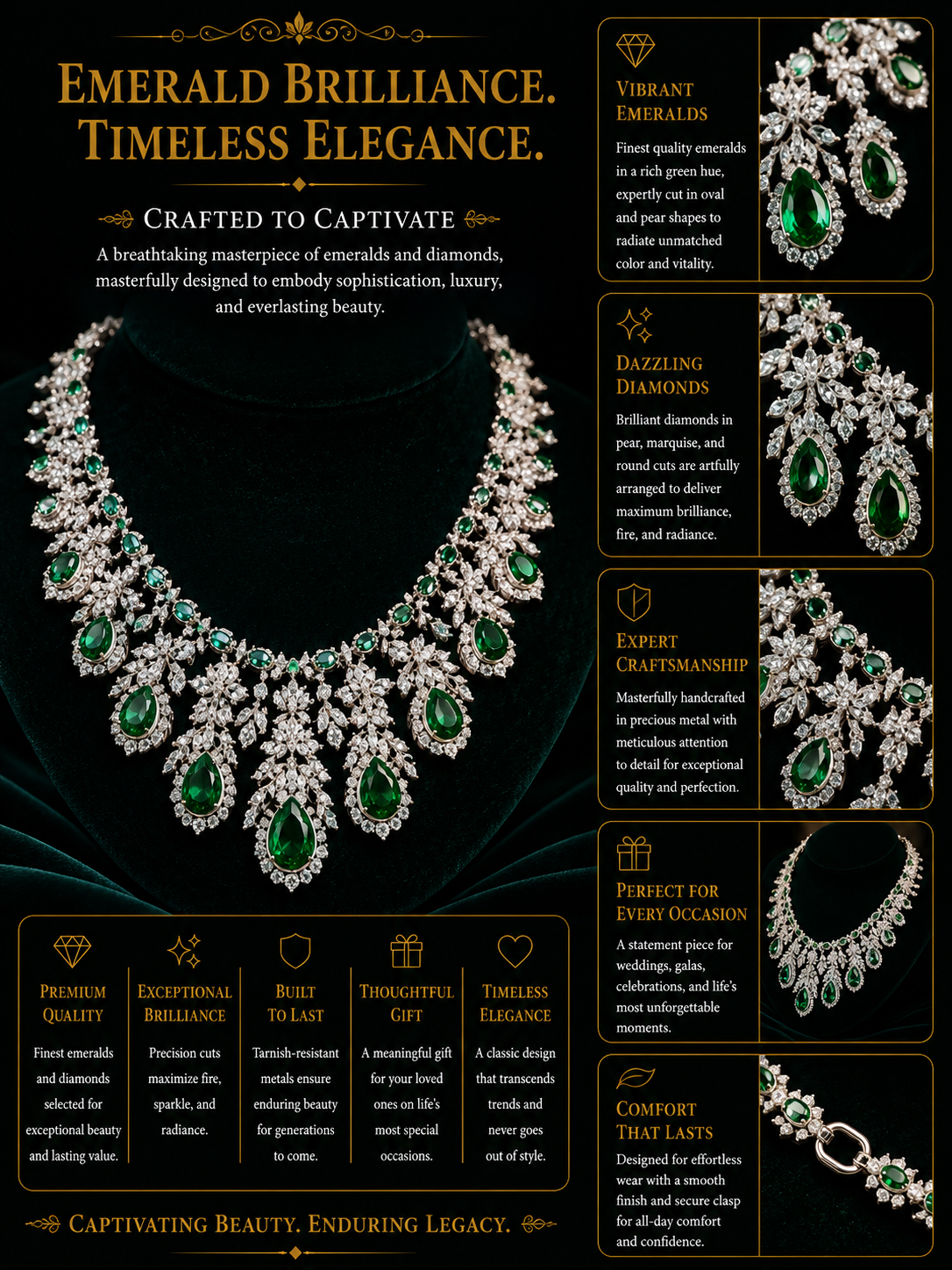Imperial Emerald Diamond Grand Necklace