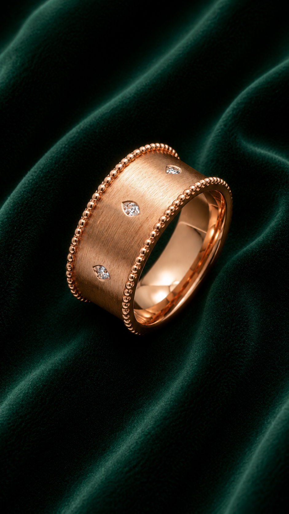 Rose Gold Satin Finish Statement Ring