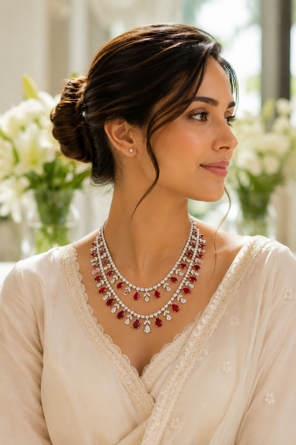 Ruby Royale Layered Statement Necklace