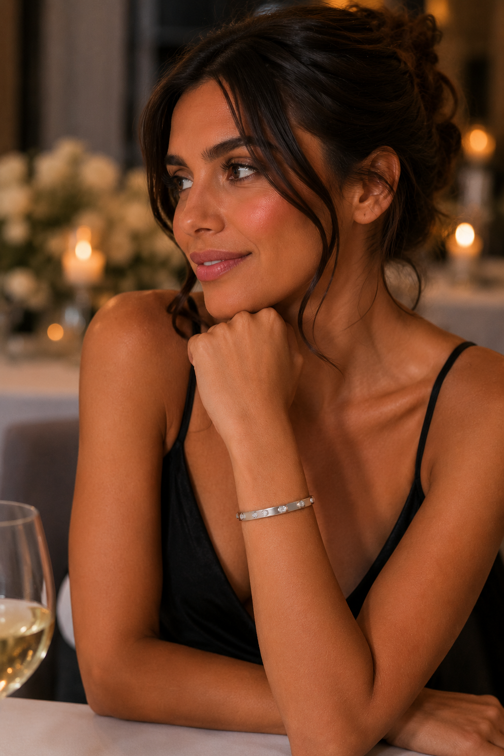 Mixed-Cut Diamond Station Bangle Bracelet