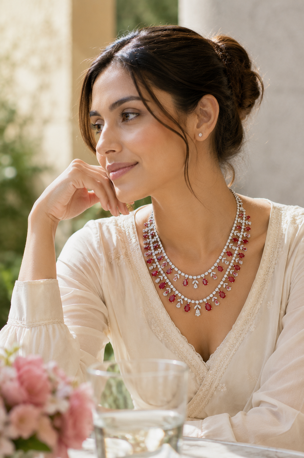 Ruby Royale Layered Statement Necklace