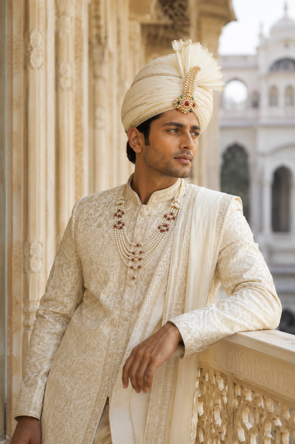 Royal Navratna Kundan Pagdi Kilangi for Men
