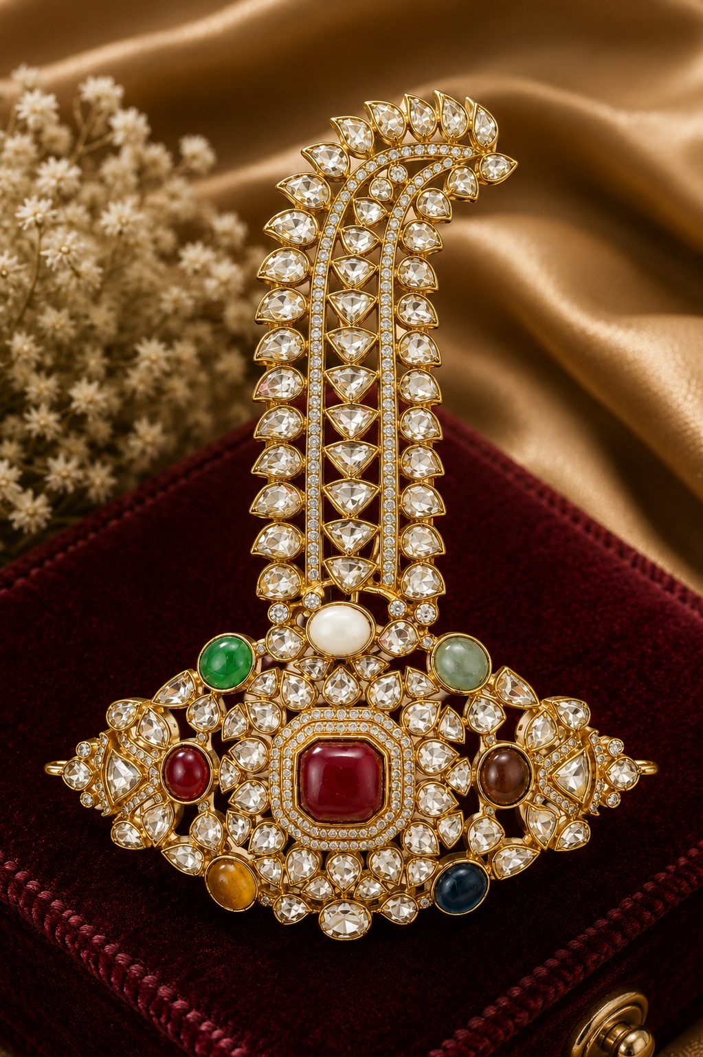 Royal Navratna Kundan Pagdi Kilangi for Men