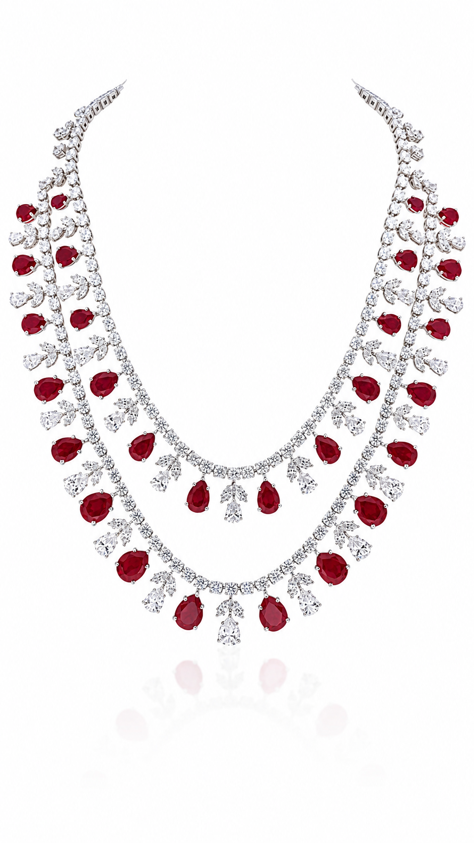 Ruby Royale Layered Statement Necklace