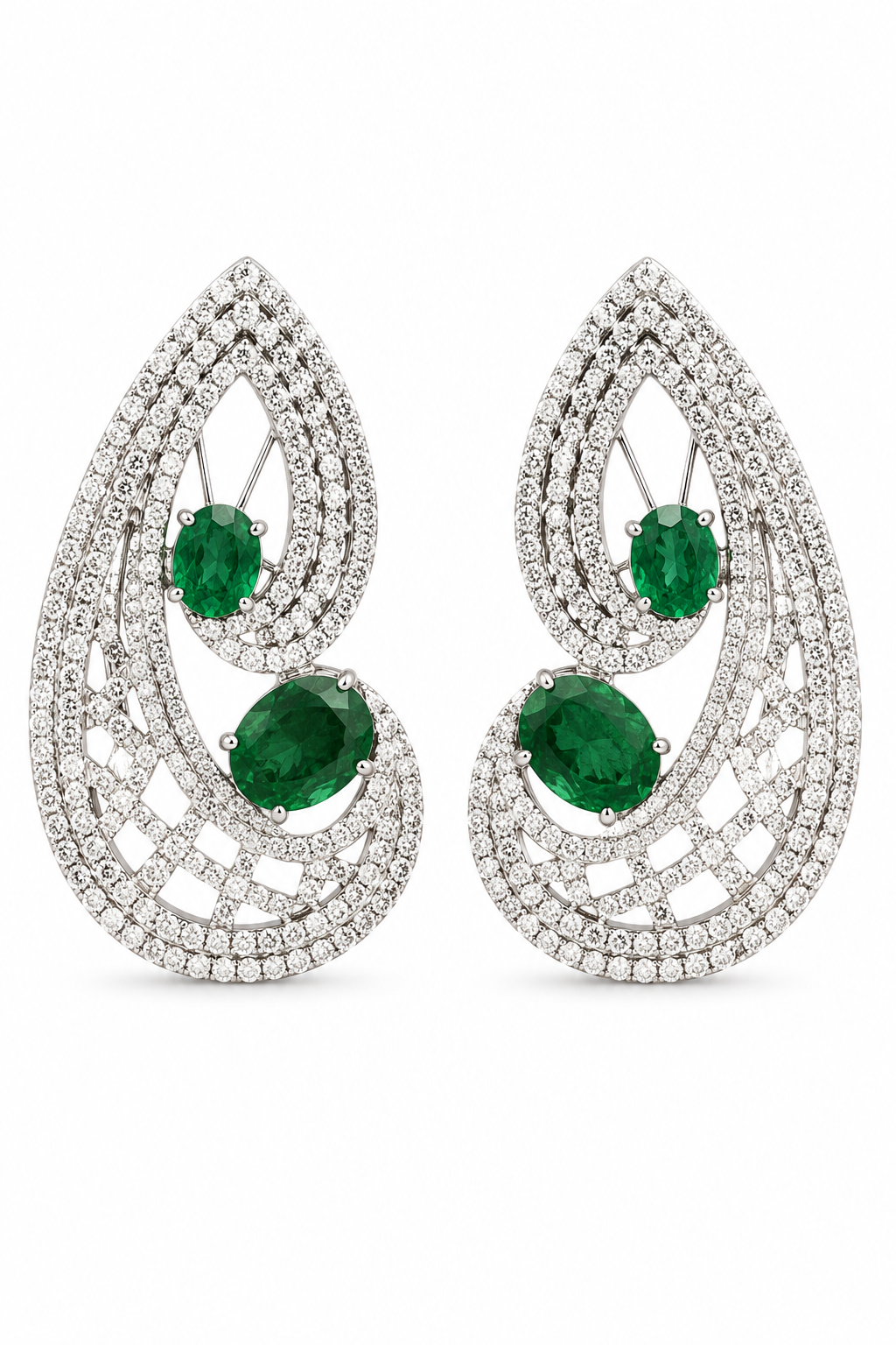 Emerald Diamond-Inspired Teardrop Statement Earrings