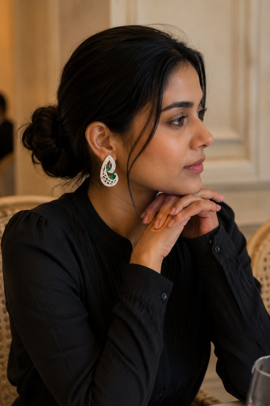 Emerald Diamond-Inspired Teardrop Statement Earrings
