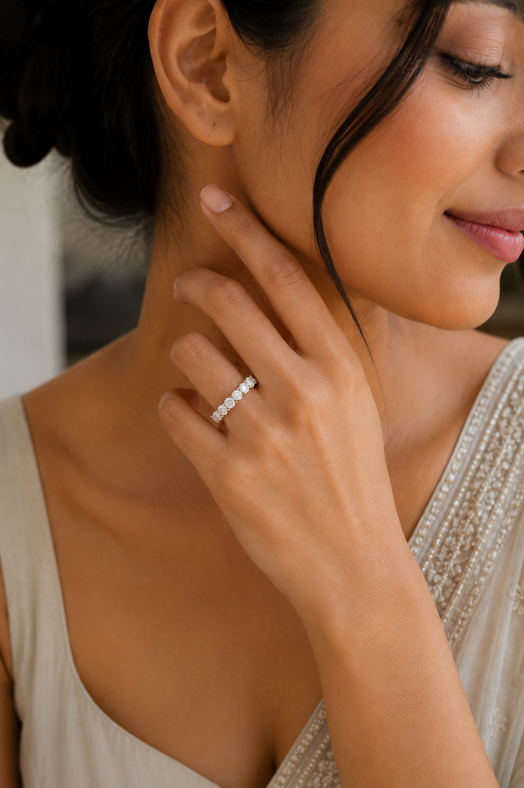 Rose Gold Oval-Cut Eternity Ring