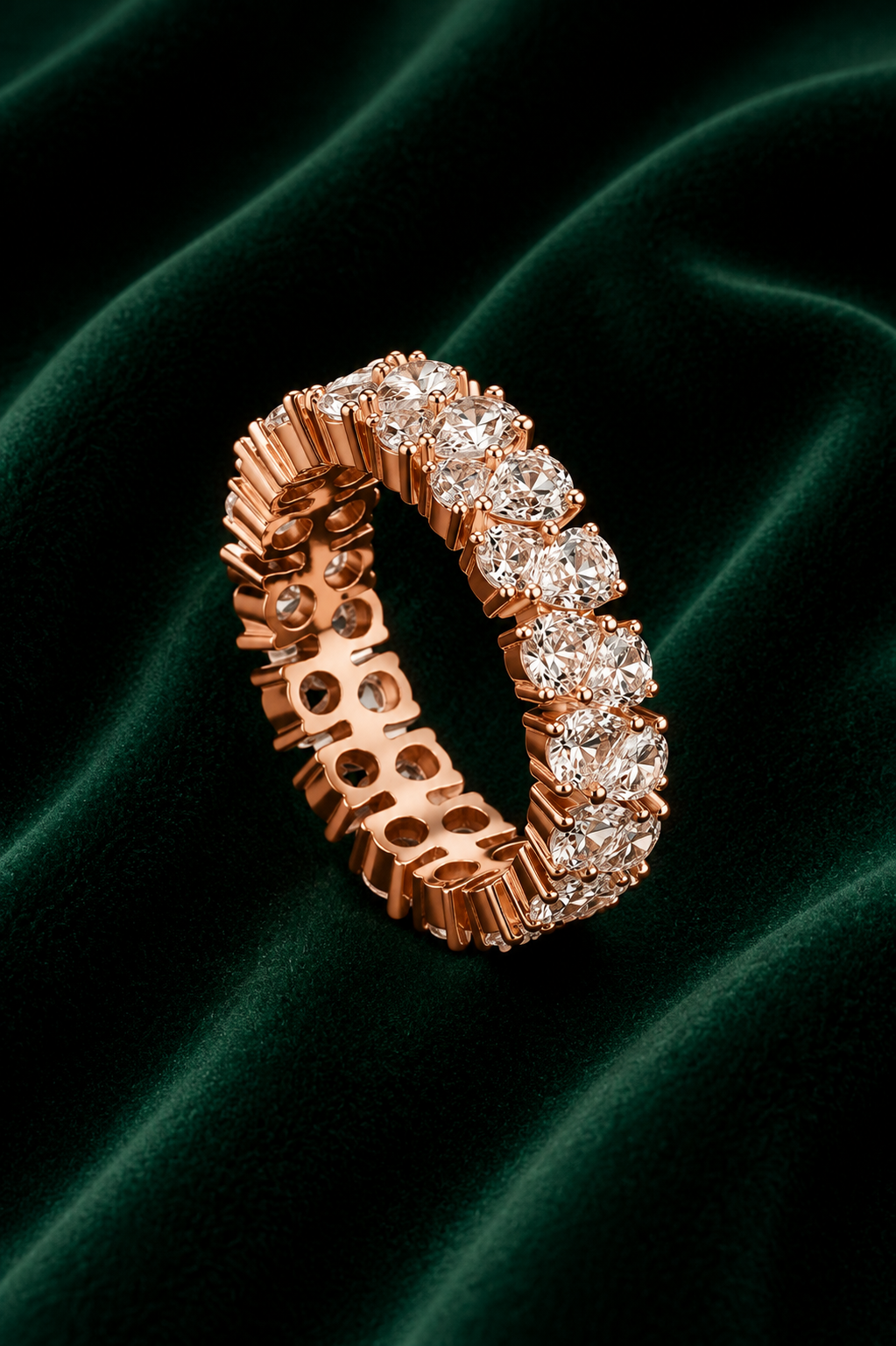Rose Gold Oval-Cut Eternity Ring