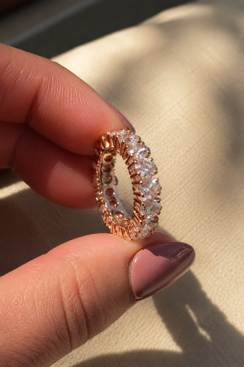 Rose Gold Oval-Cut Eternity Ring
