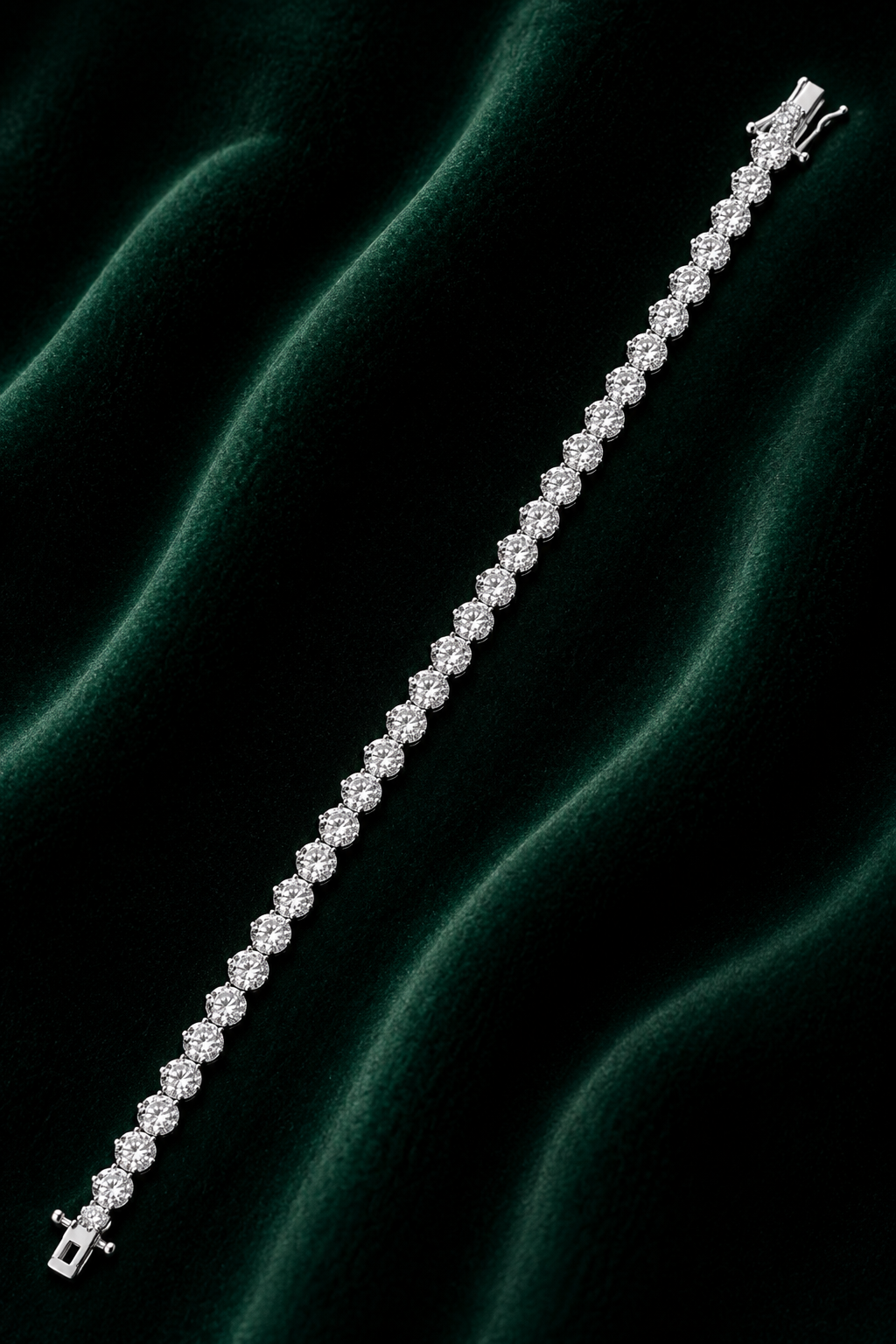 Classic Tennis Bracelet for Women – Minimal Diamond Look Silver Bracelet