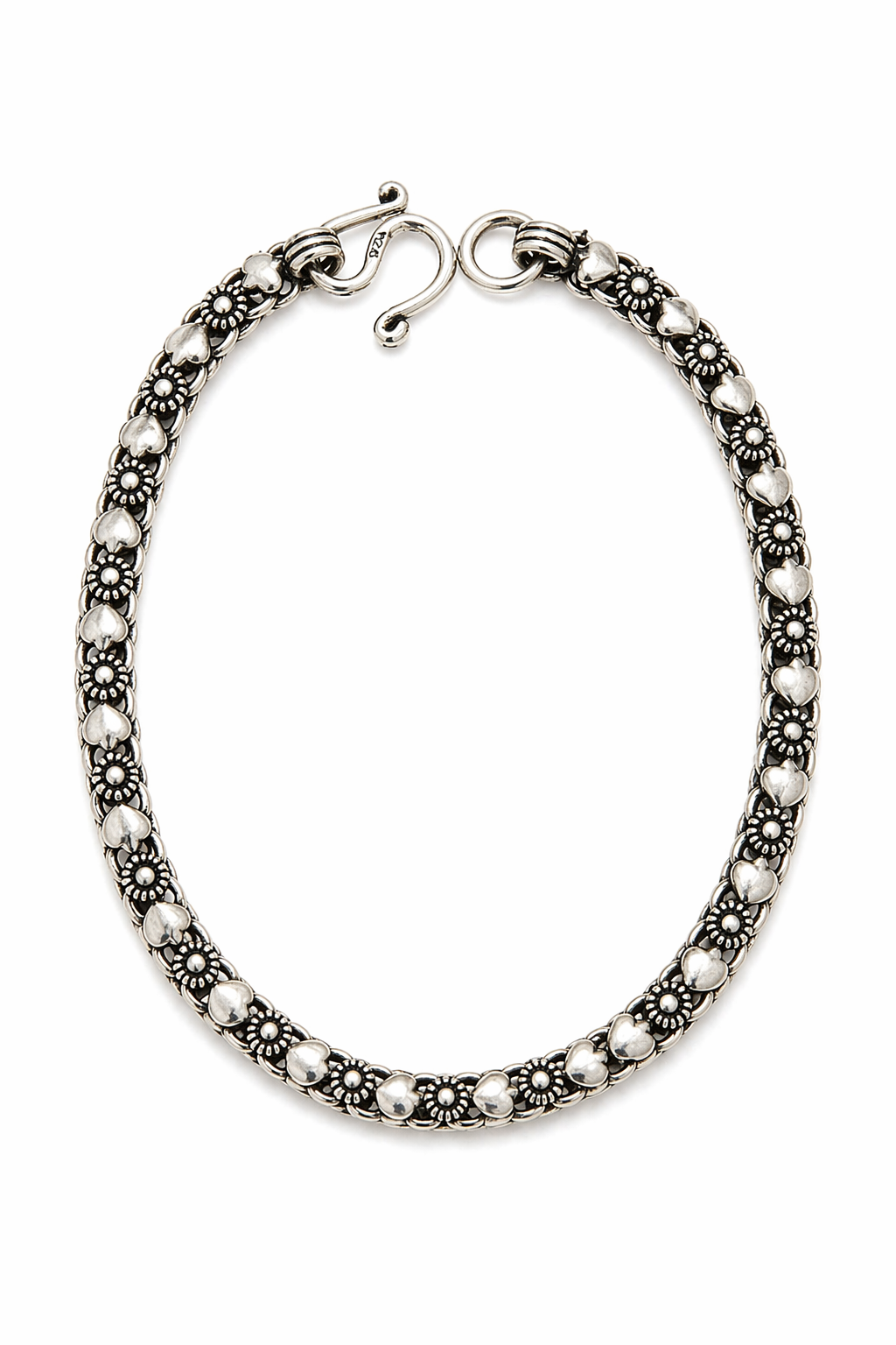 Oxidized Silver Floral Link Bracelet – Everyday Classic