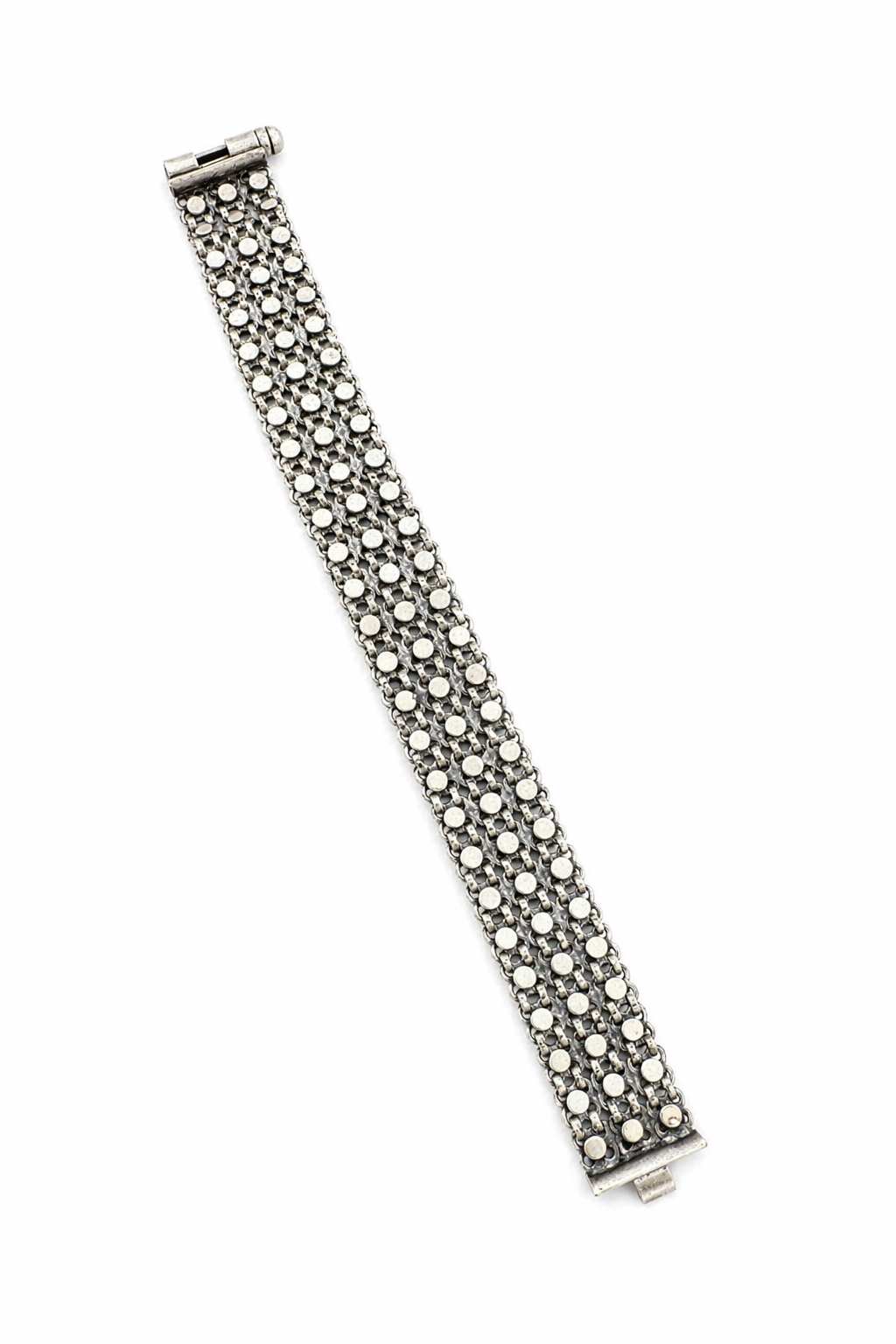 Textured Oxidized Silver Wide Cuff Bracelet