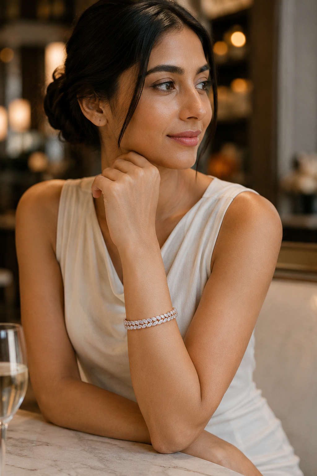 Marquise Diamond Tennis Bracelet in Rose Gold