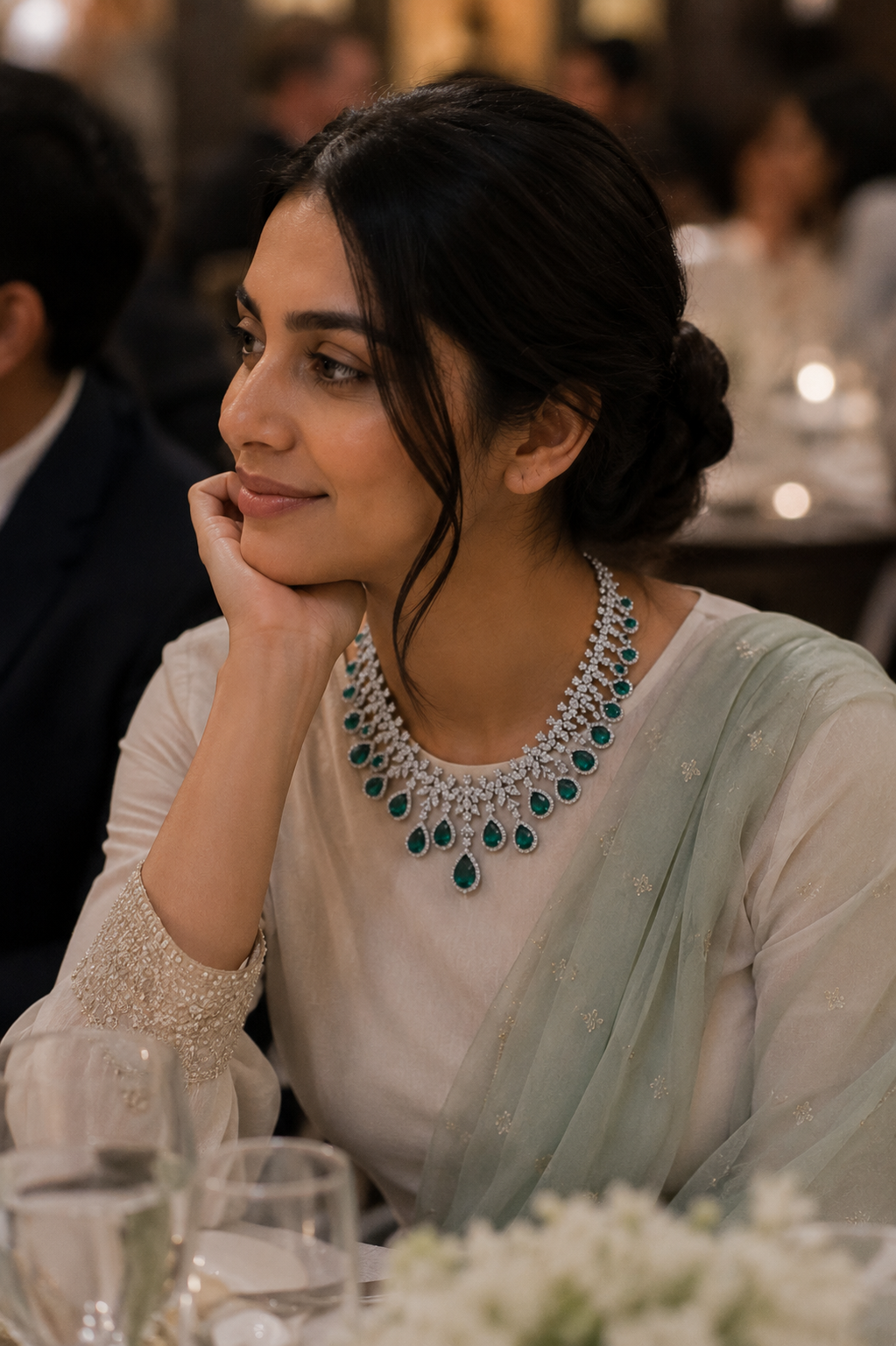 Emerald Cascade High Jewelry Statement Necklace