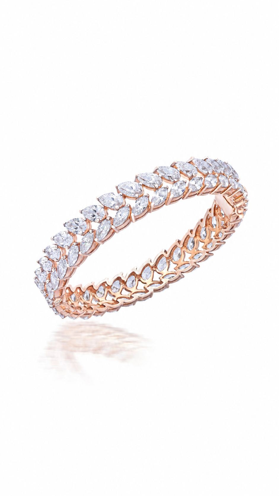 Marquise Diamond Tennis Bracelet in Rose Gold