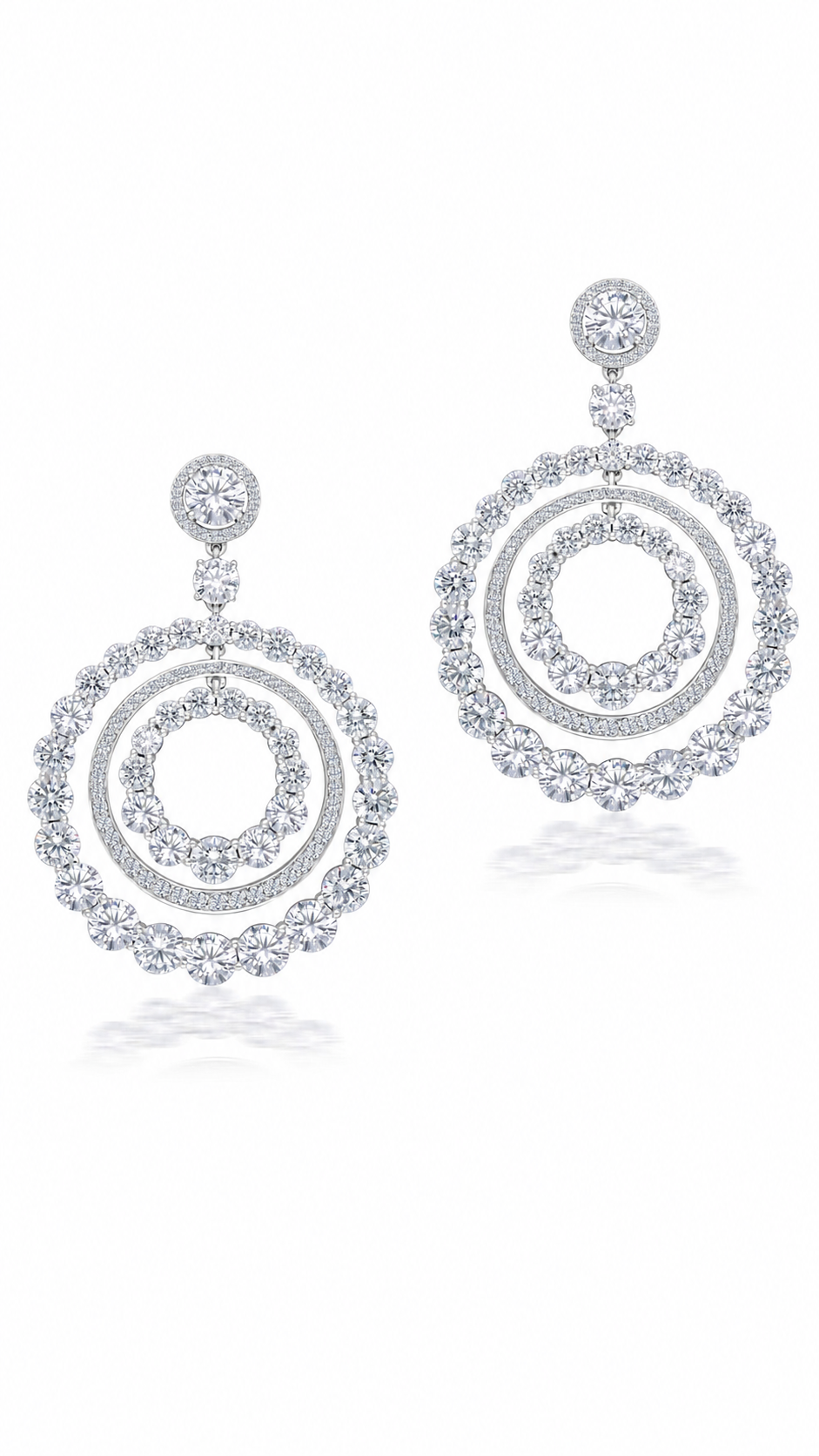 Celestial Double Halo Diamond Drop Earrings