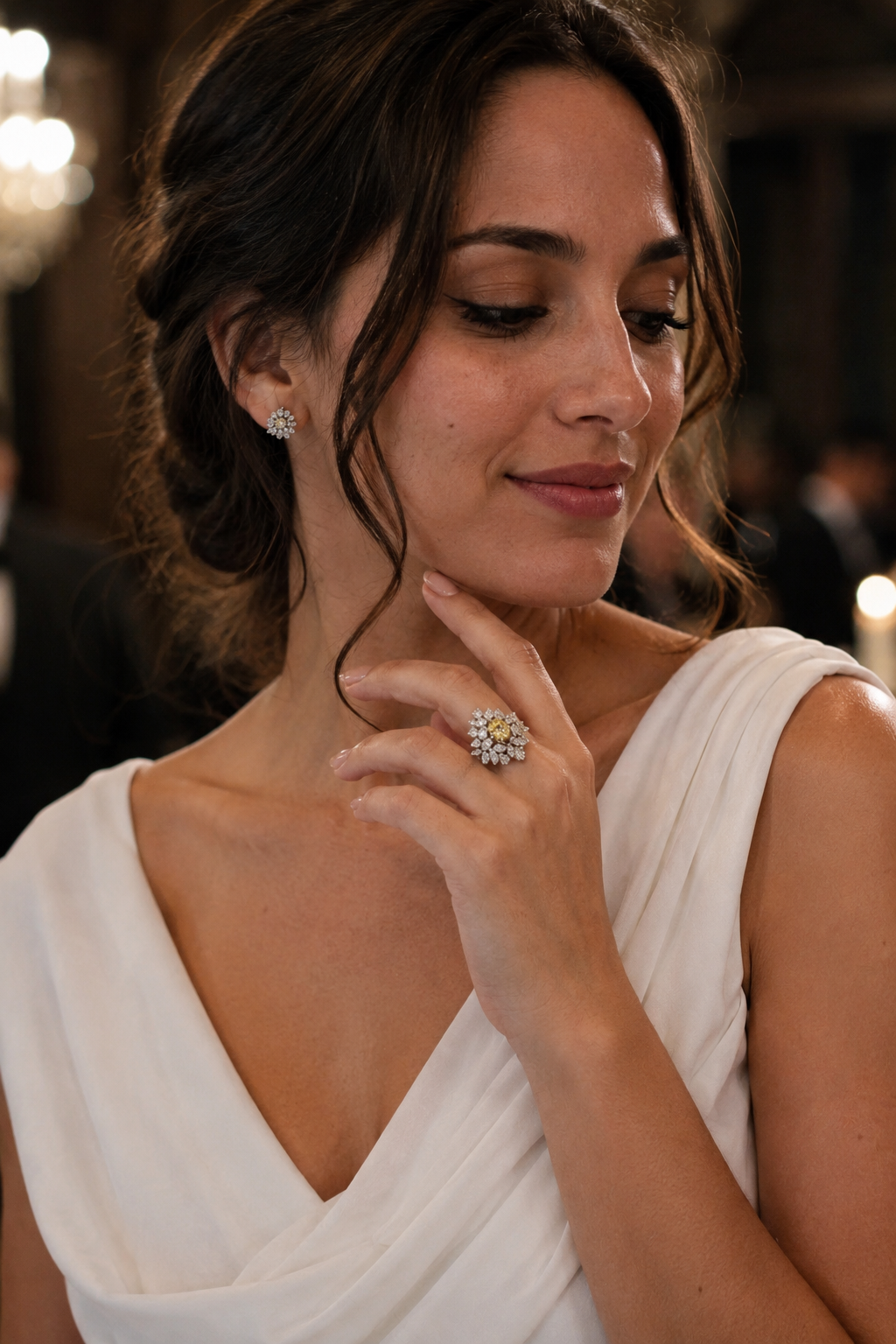 Canary Bloom Diamond Couture Ring
