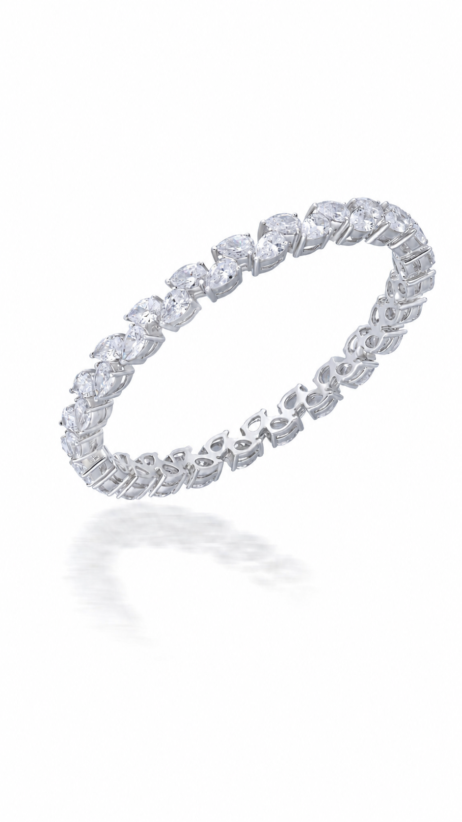 Marquise Diamond Tennis Bracelet in White Gold