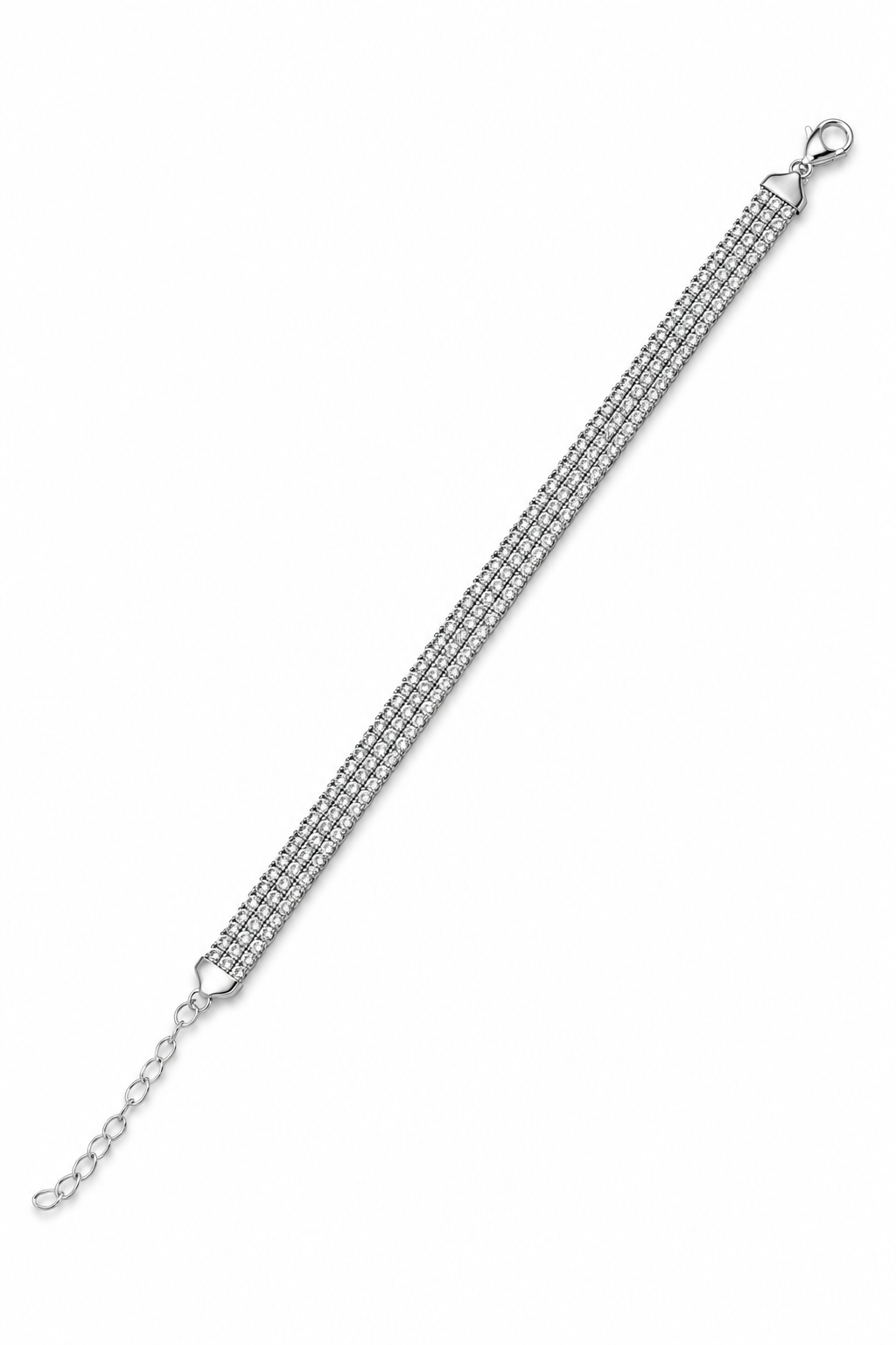 Five-Row Diamond Tennis Bracelet in White Gold