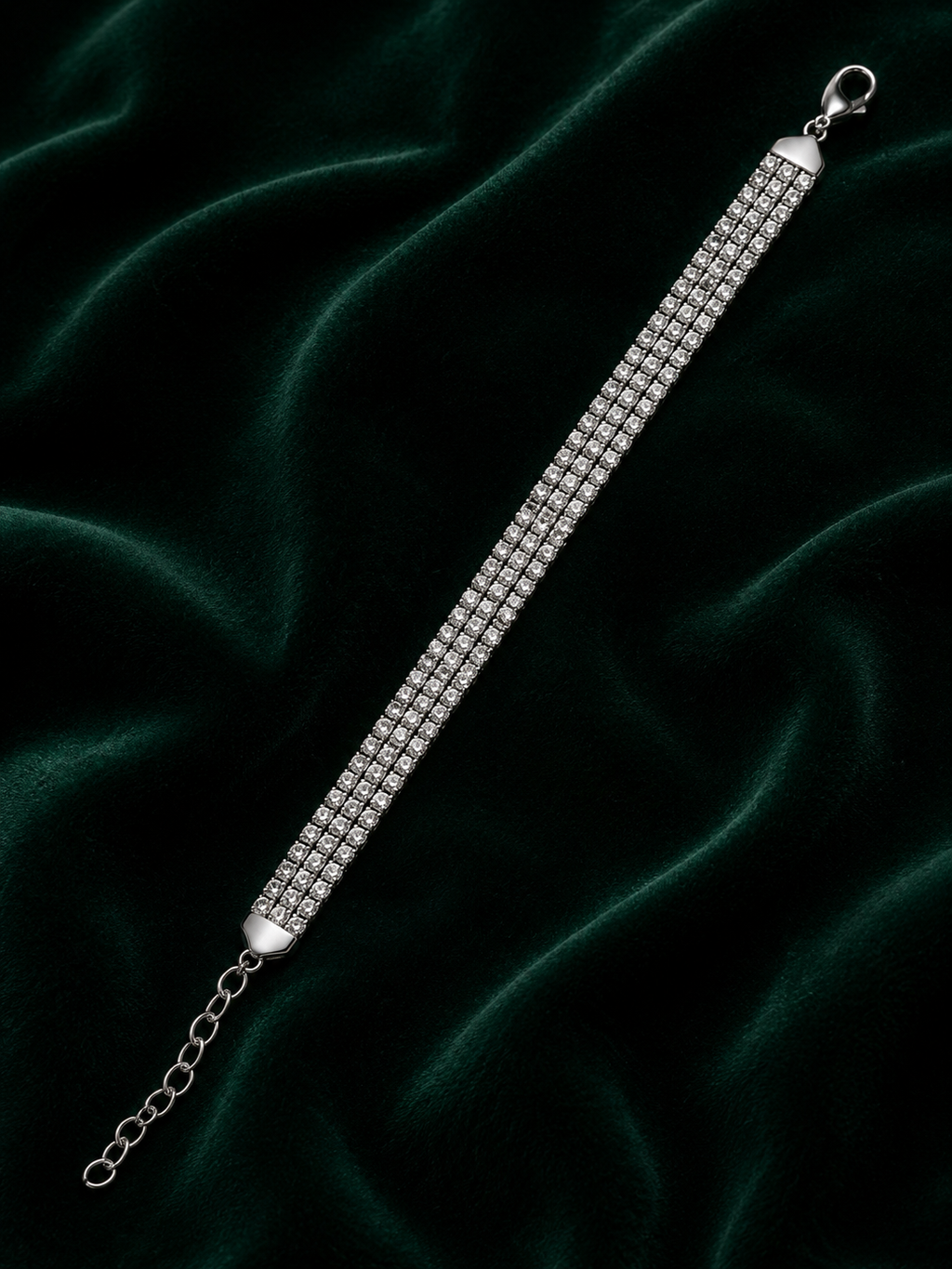 Five-Row Diamond Tennis Bracelet in White Gold