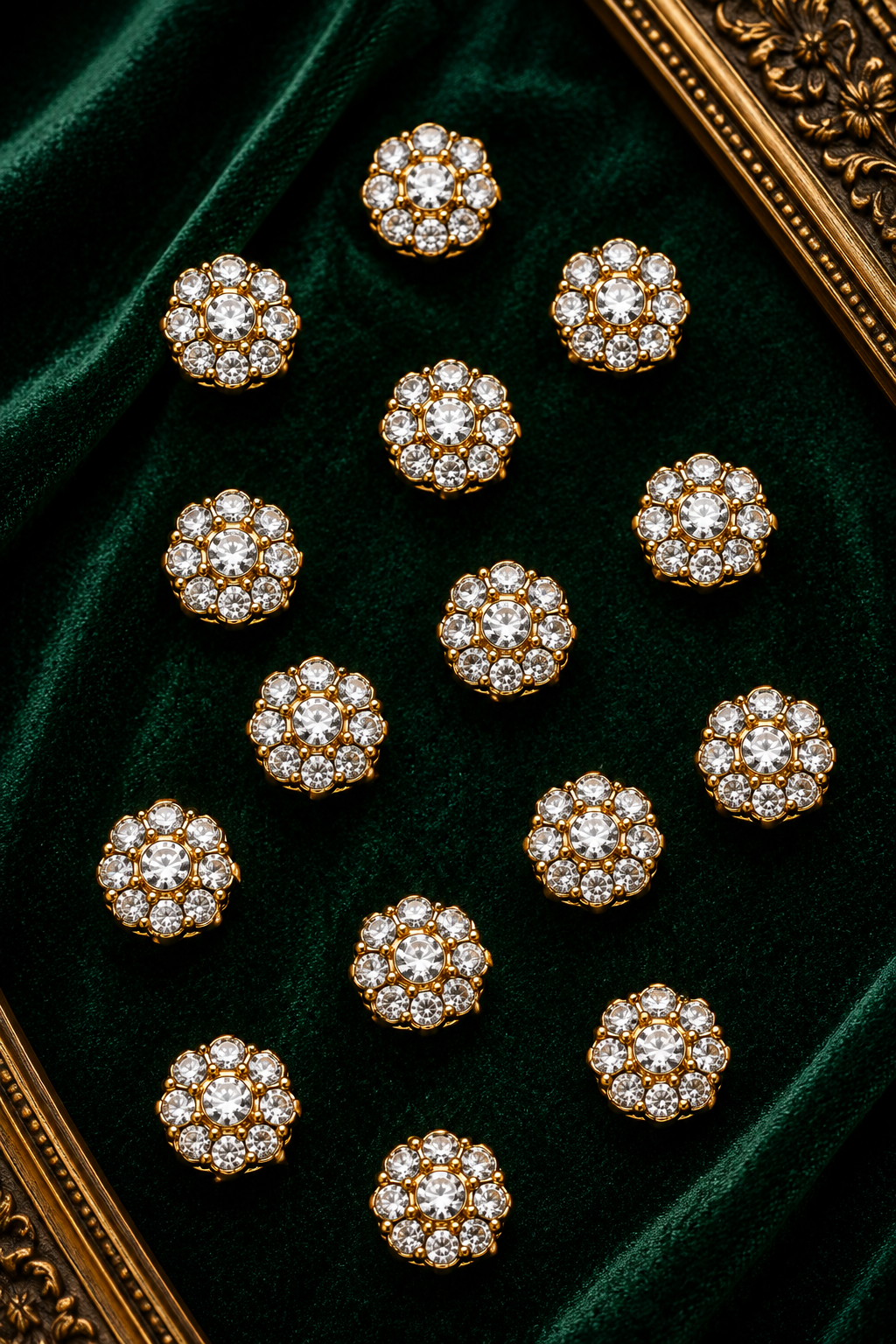 Round White Crystal Jewelry Buttons – Set for Blazers, Dresses, and Ethnic Wear
