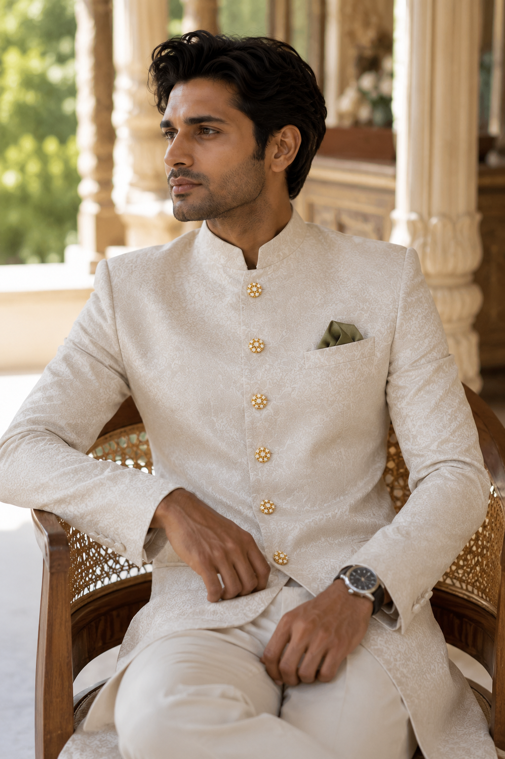 Round White Crystal Jewelry Buttons – Set for Blazers, Dresses, and Ethnic Wear