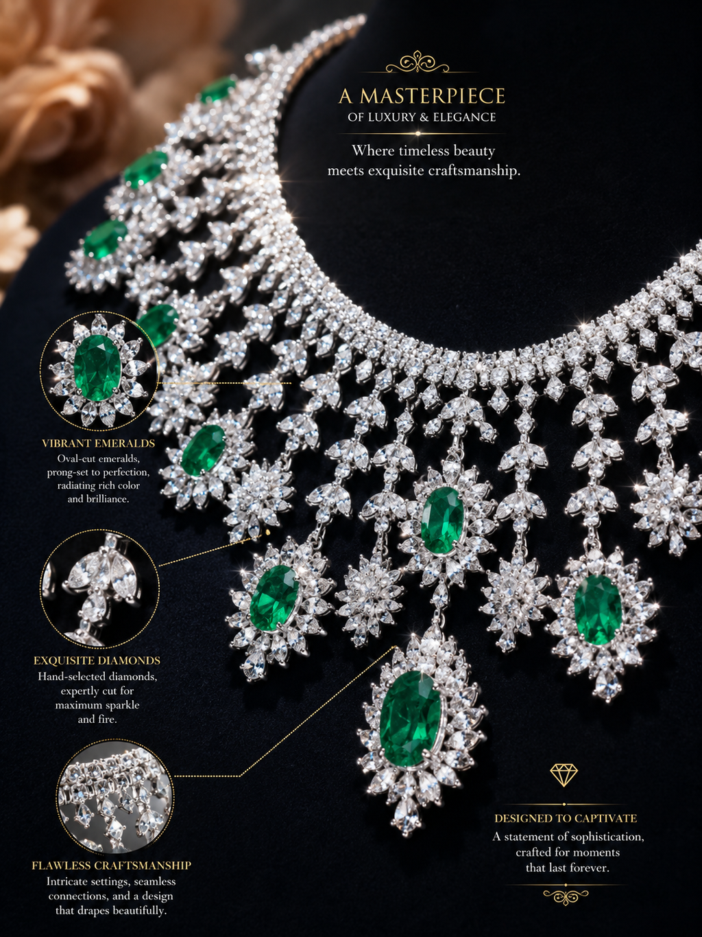 Emerald Floral Diamond Gala Necklace