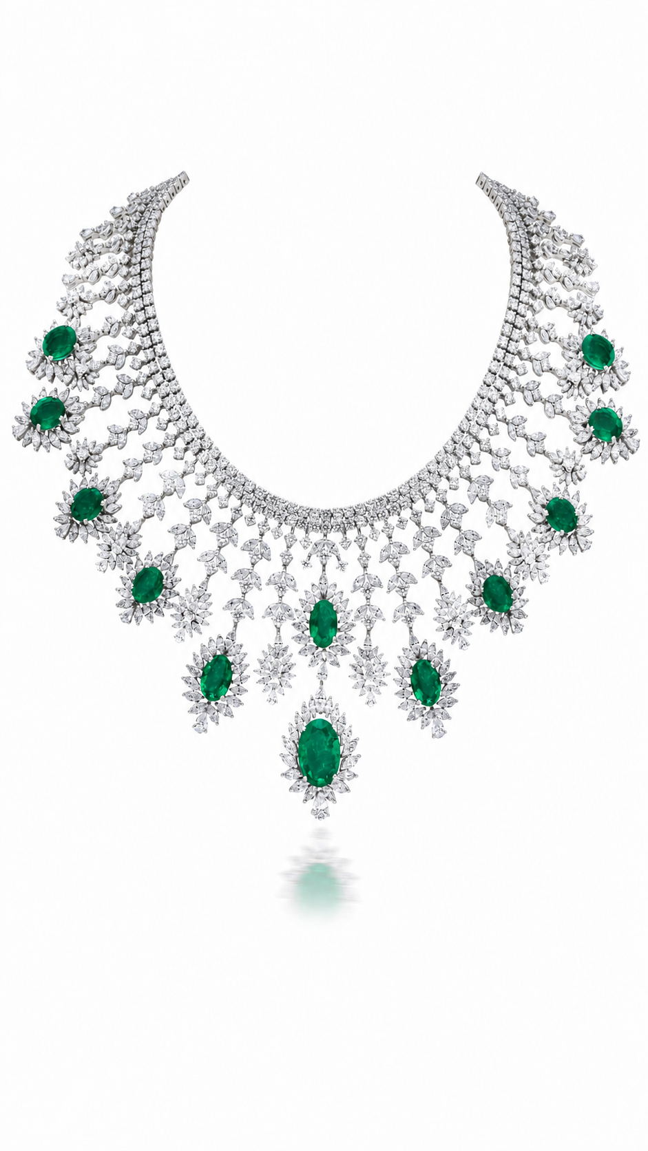 Emerald Floral Diamond Gala Necklace