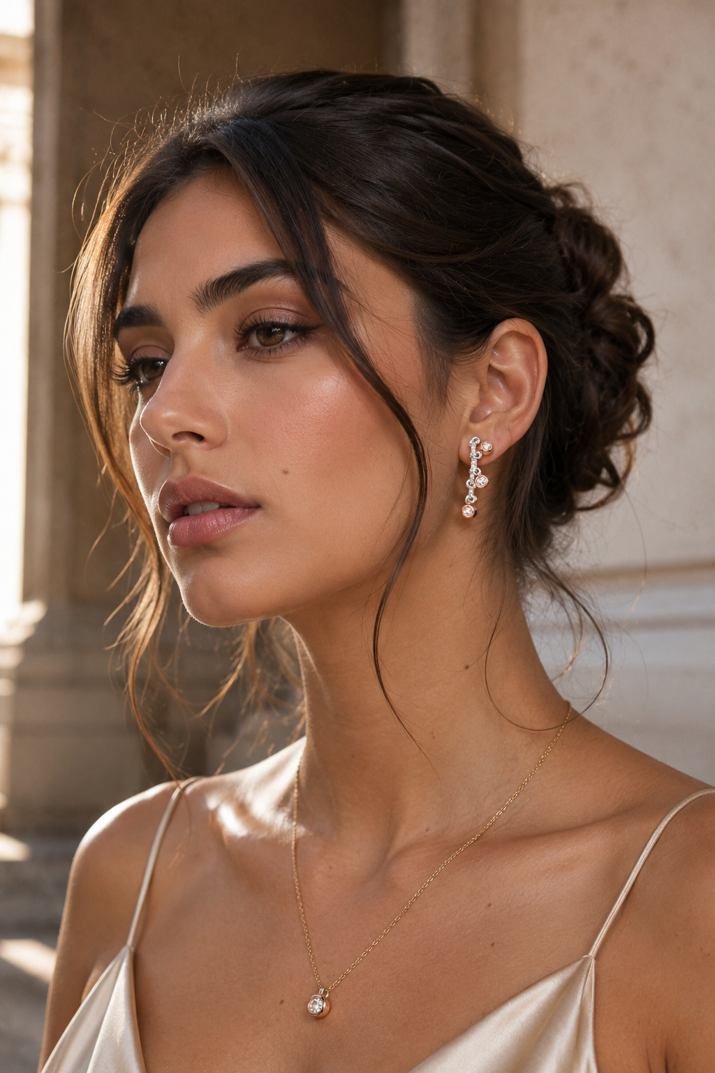 Elegant Dual-Tone CZ Drop Earrings for Women