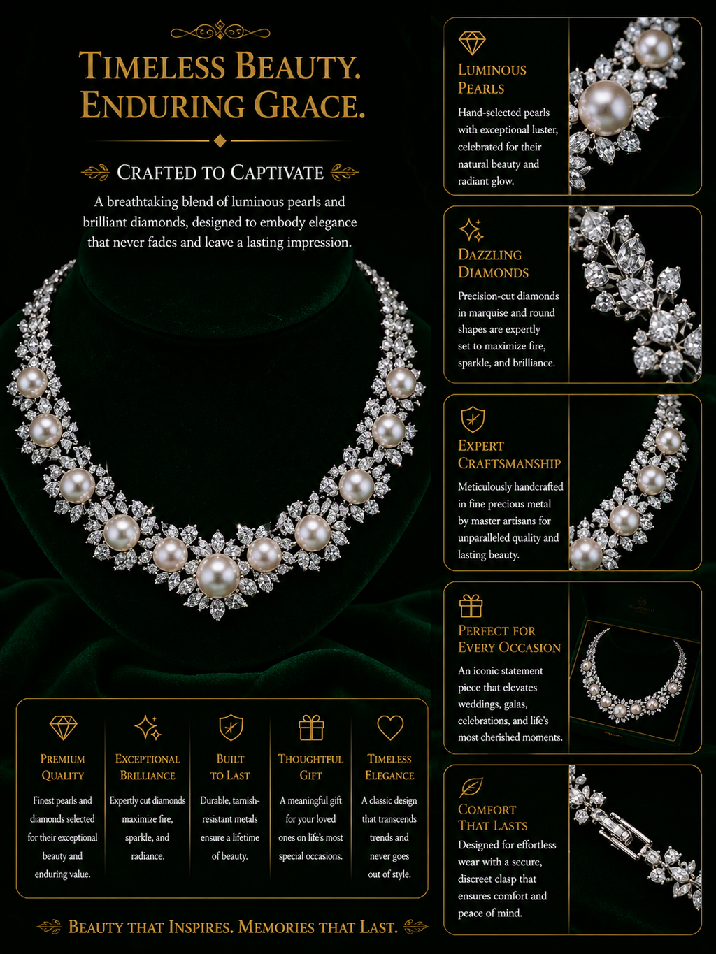 Luna Blossom Pearl Statement Necklace