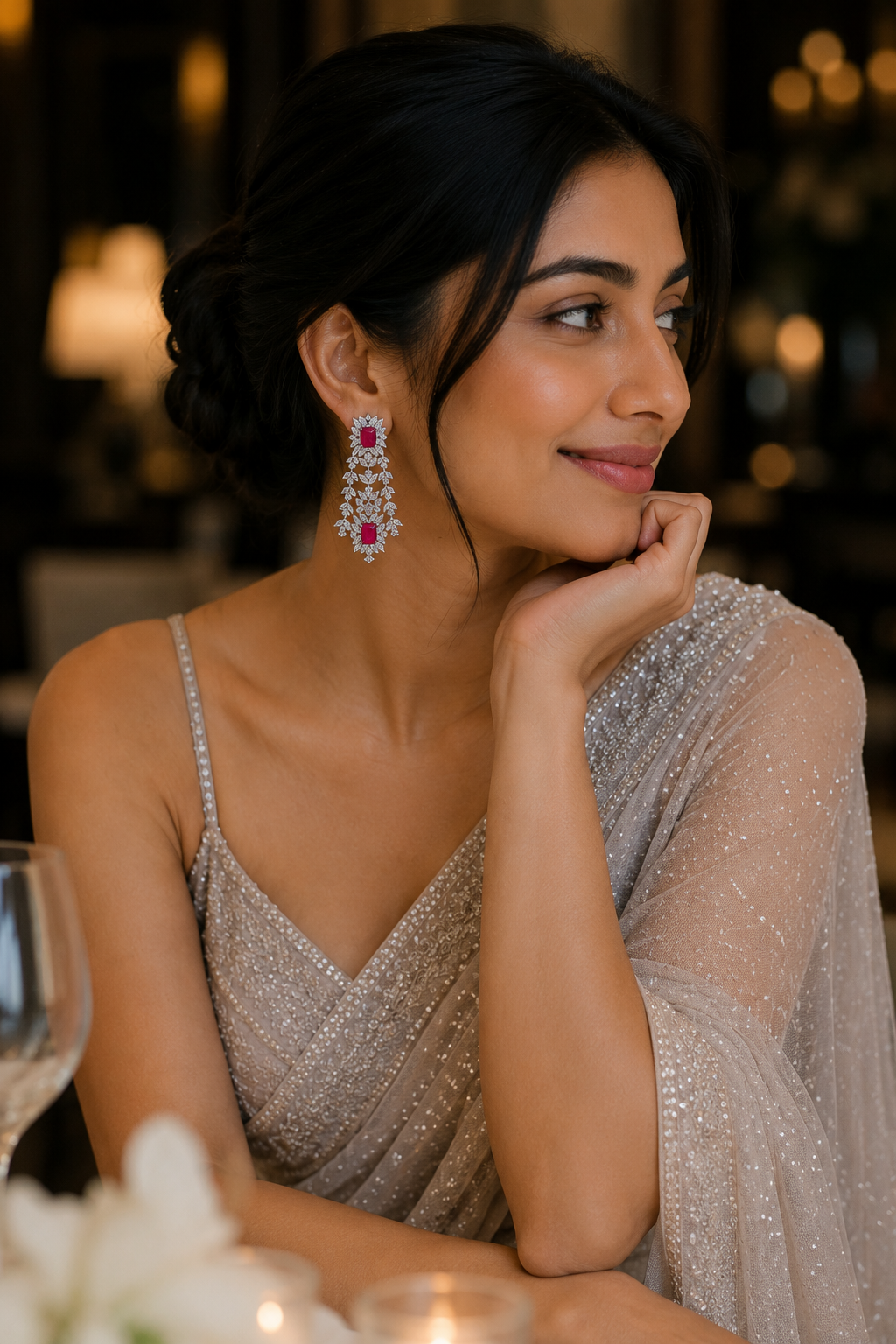 Royal Ruby Diamond Chandelier Earrings