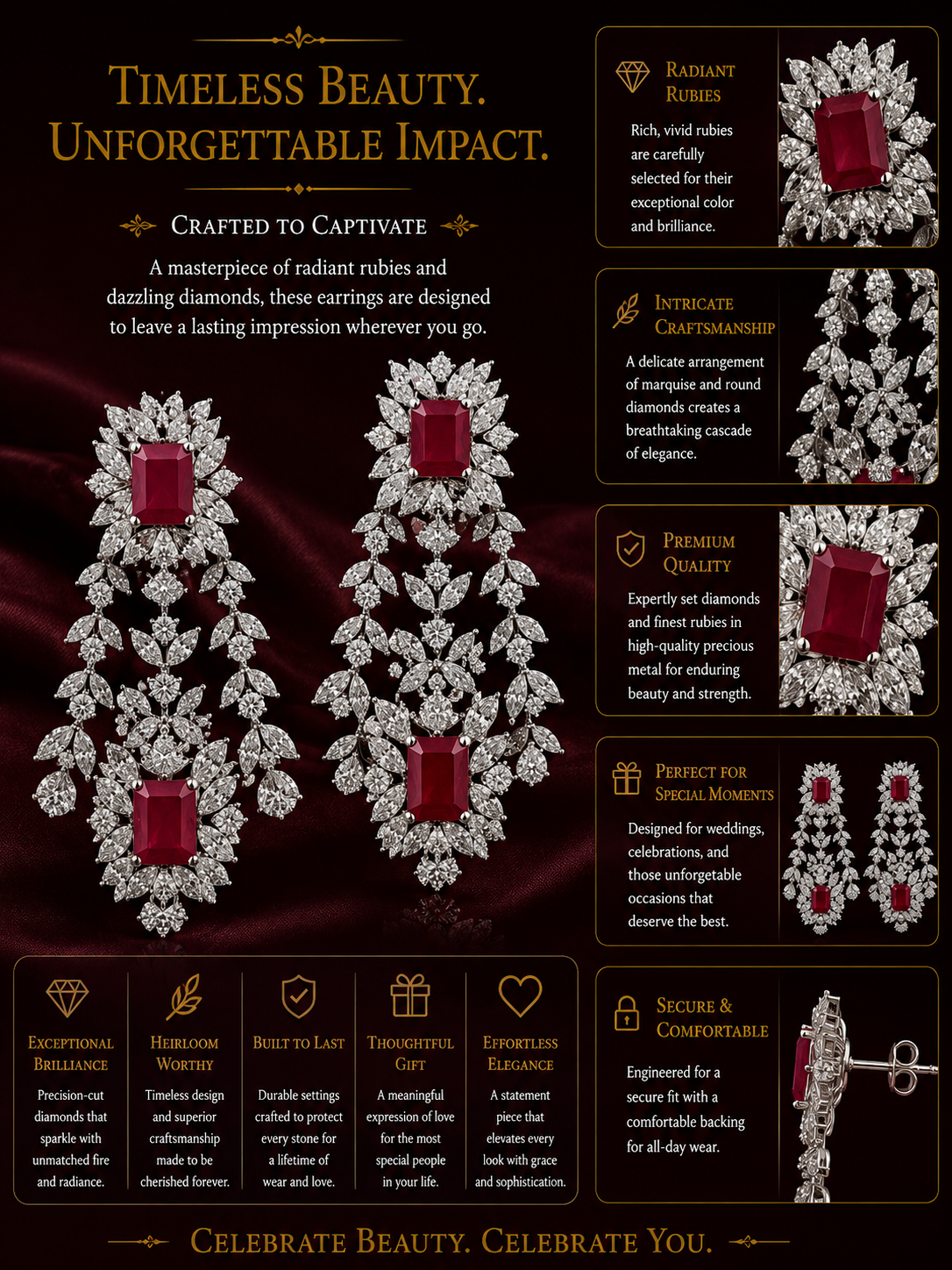 Royal Ruby Diamond Chandelier Earrings