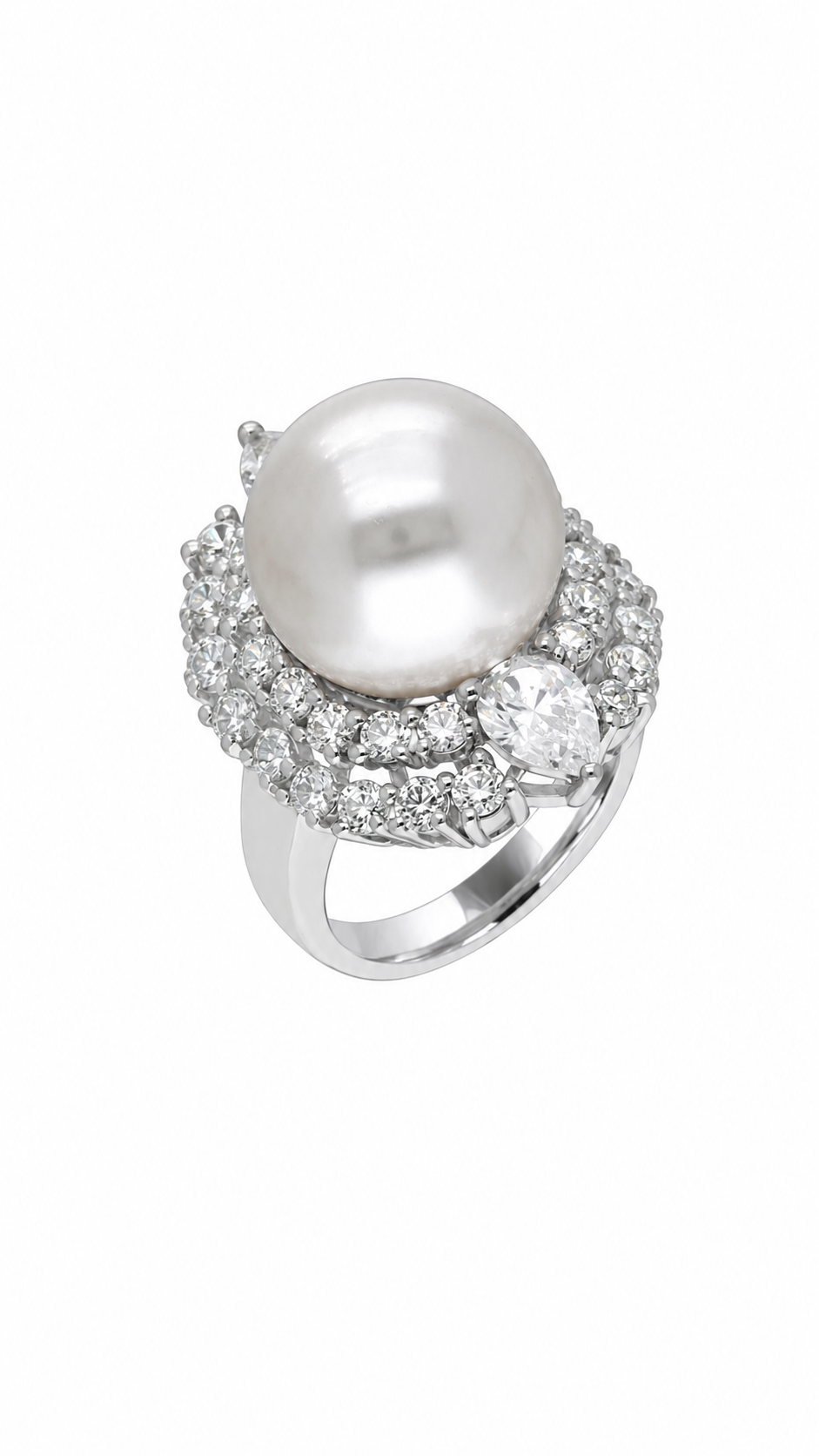 Celestia Pearl Halo Cocktail Ring
