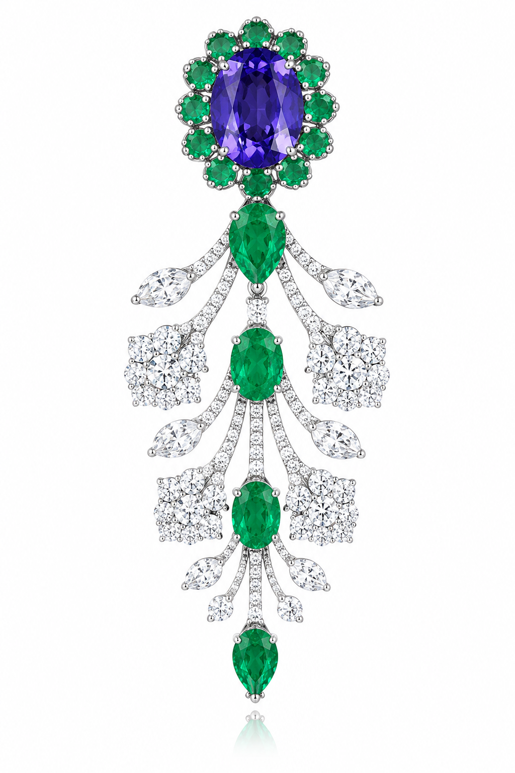 Sapphire & Emerald Royal Peacock-Inspired Necklace Set
