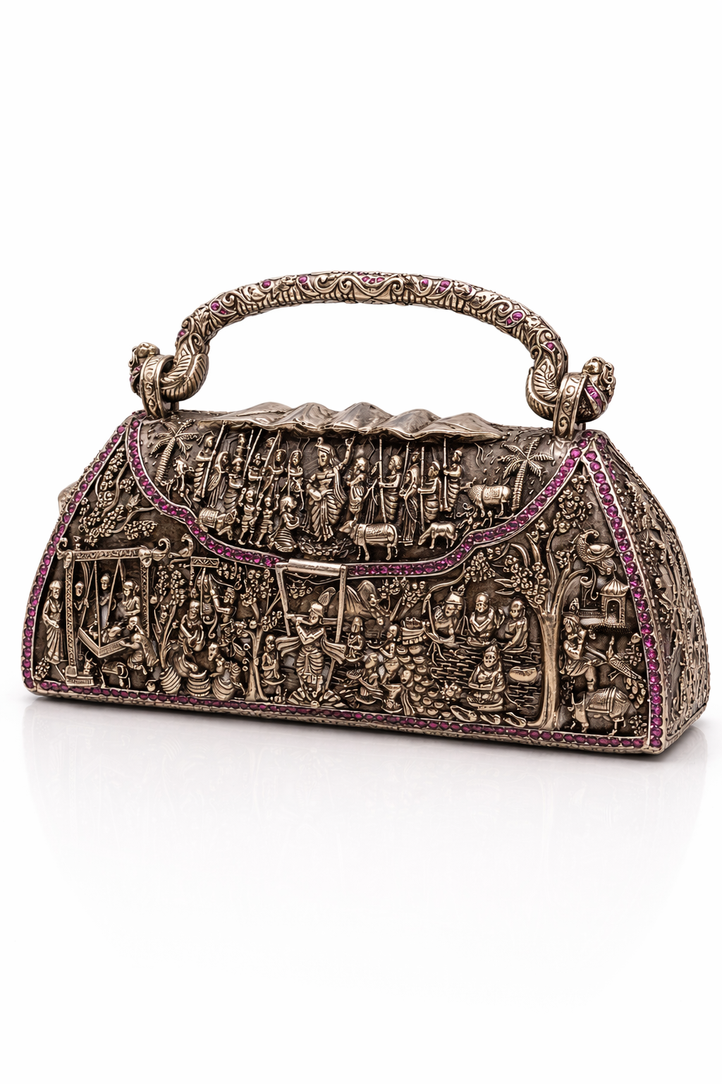 The Eternal Leela: Artisan Crafted 92.5 Silver Narrative Purse