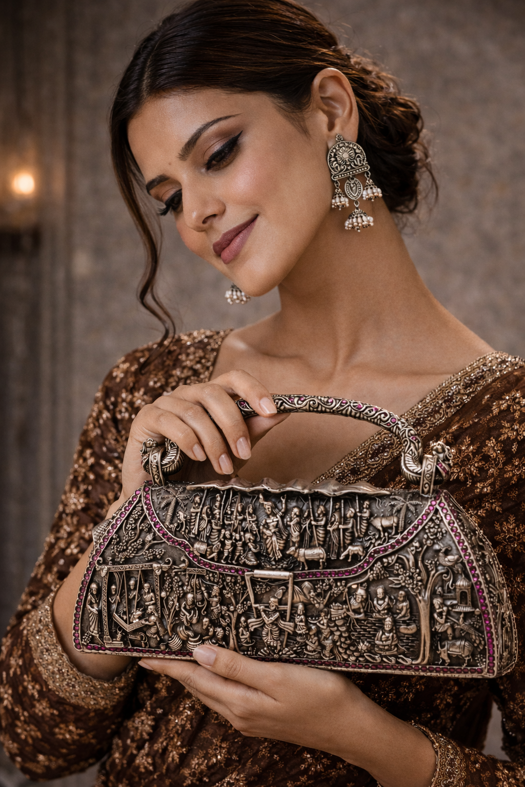 The Eternal Leela: Artisan Crafted 92.5 Silver Narrative Purse