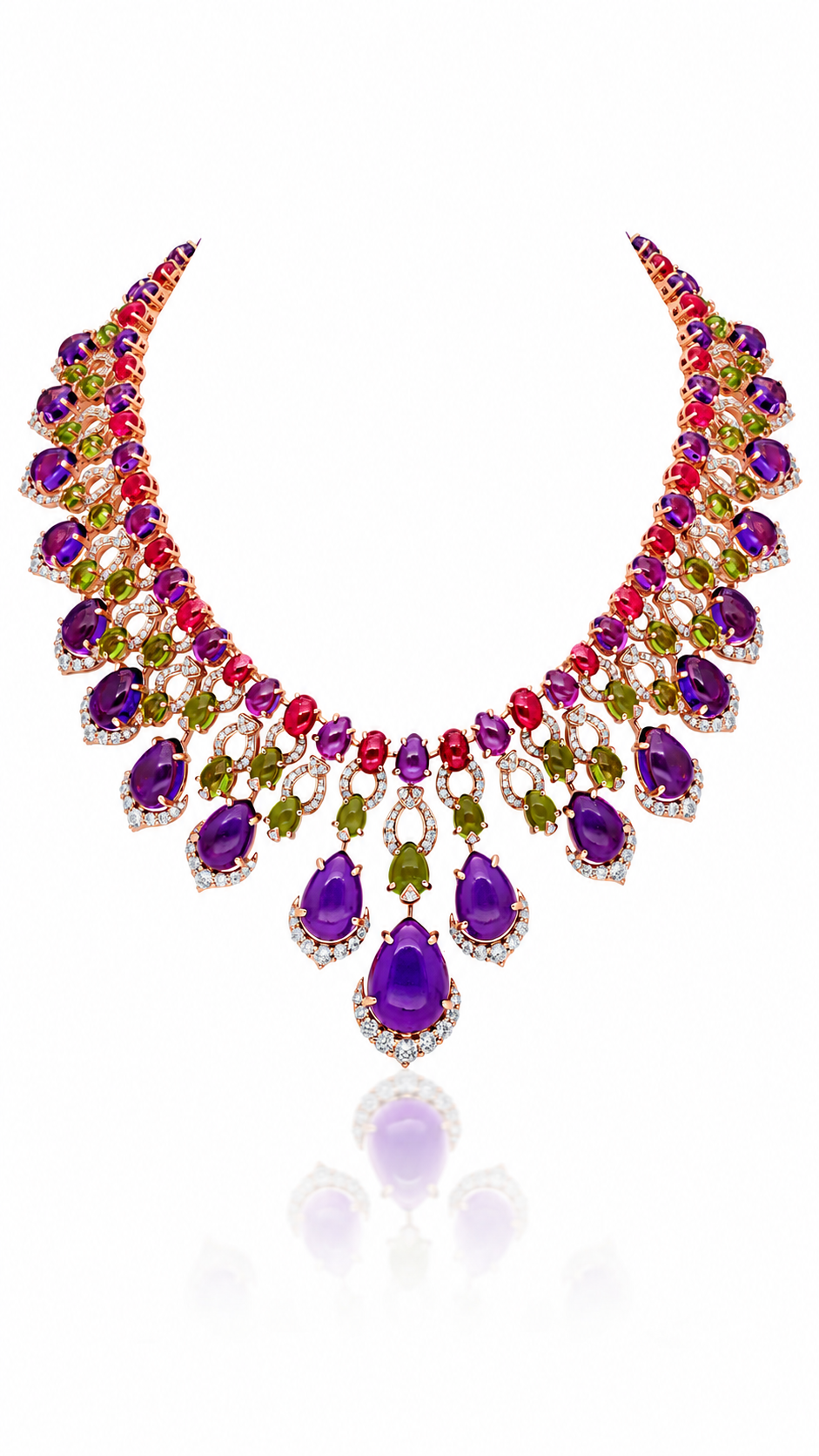 Imperial Orchid Multicolor Statement Necklace