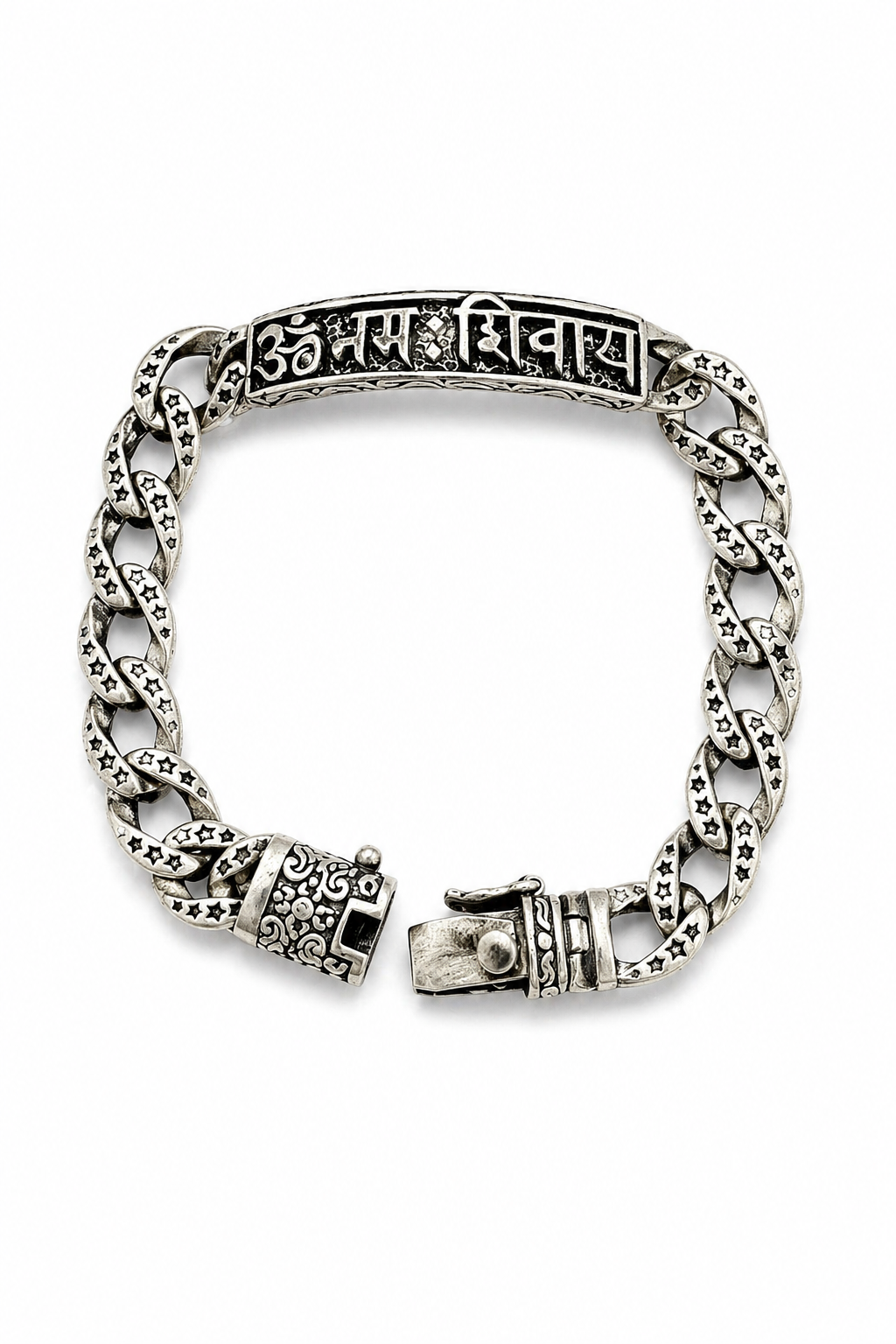 Rugged Om Namah Shivay Chain Bracelet for Men