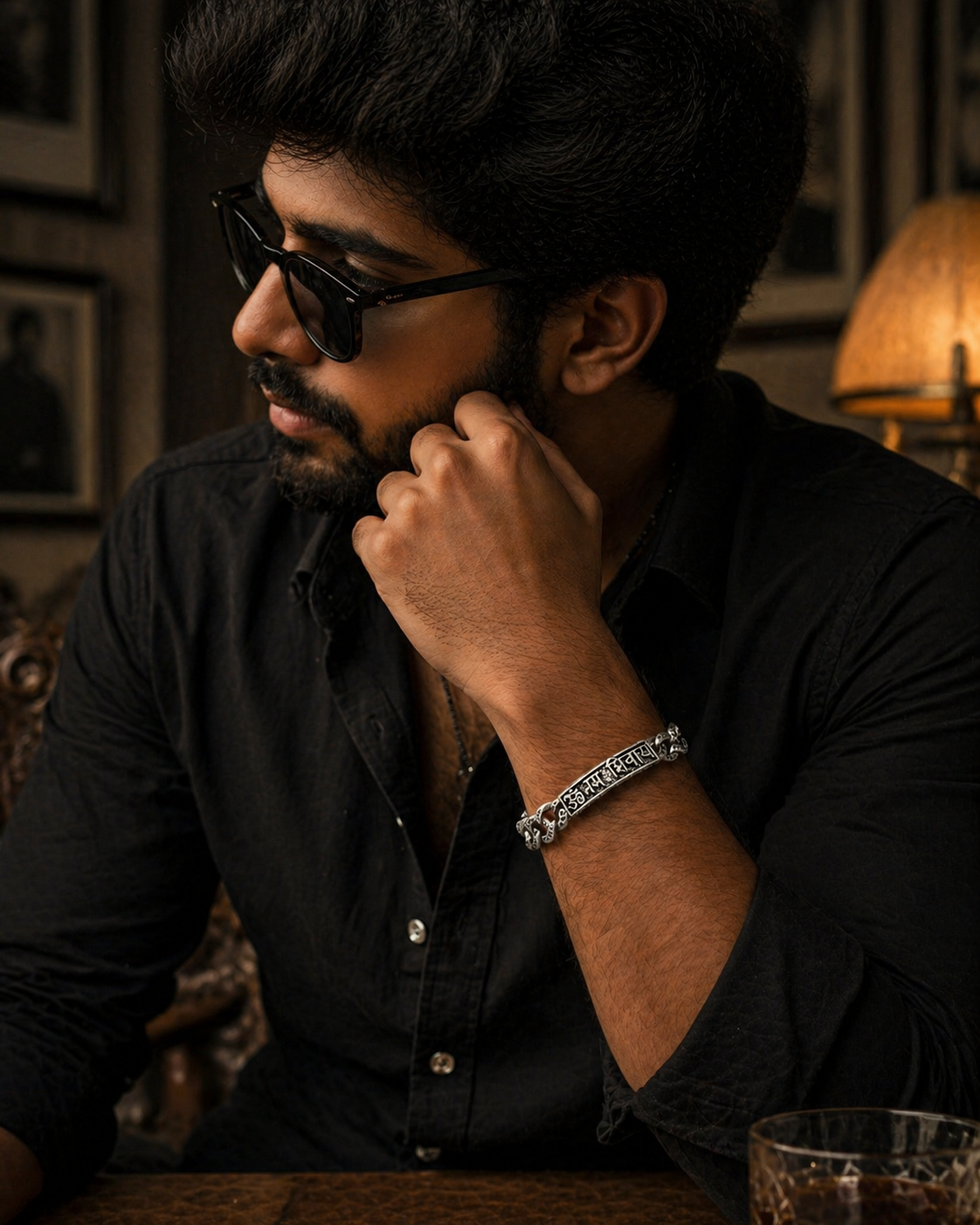 Rugged Om Namah Shivay Chain Bracelet for Men